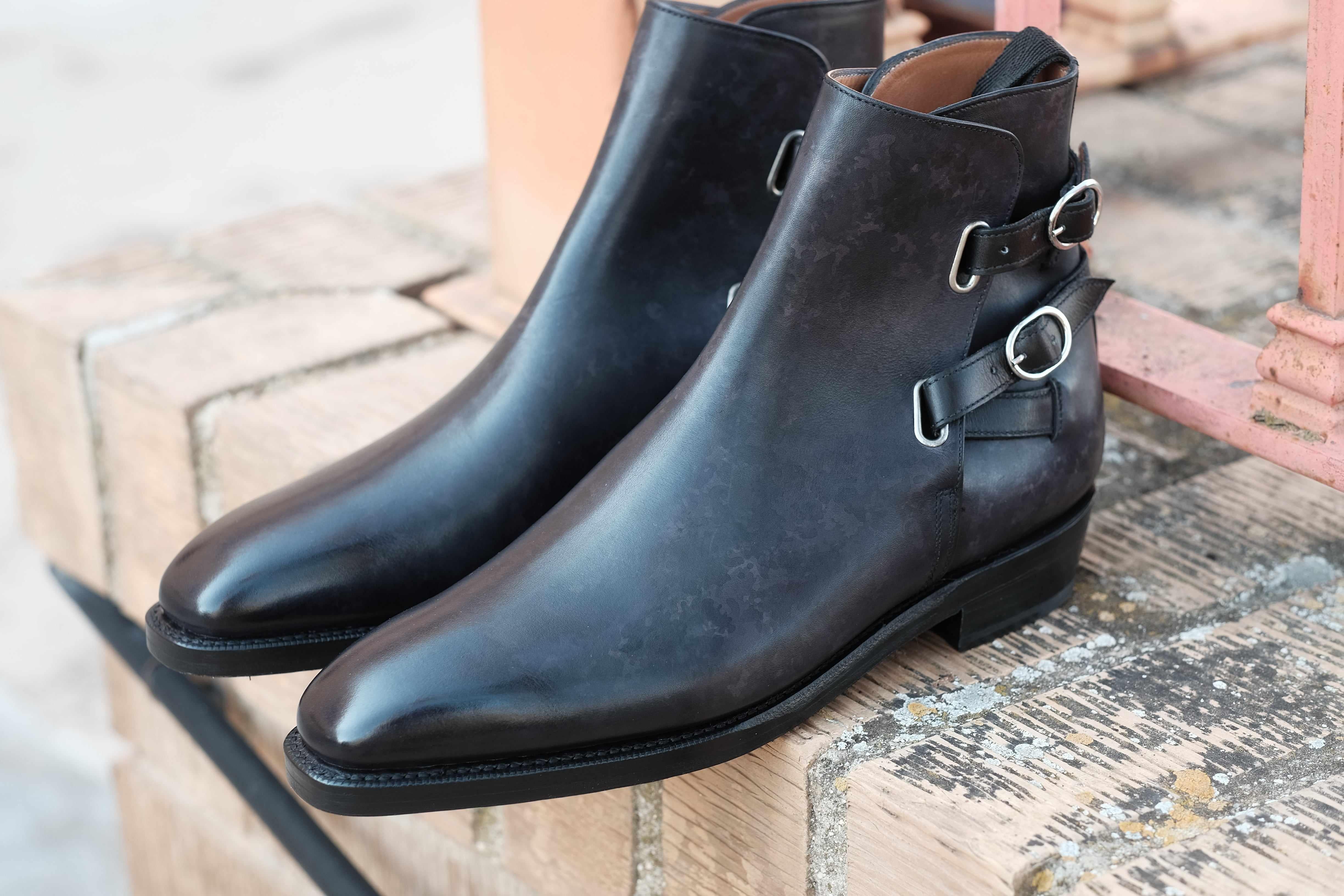 Genesee - Black Marble Patina-Jodhpur Boots-J.FitzPatrick Footwear