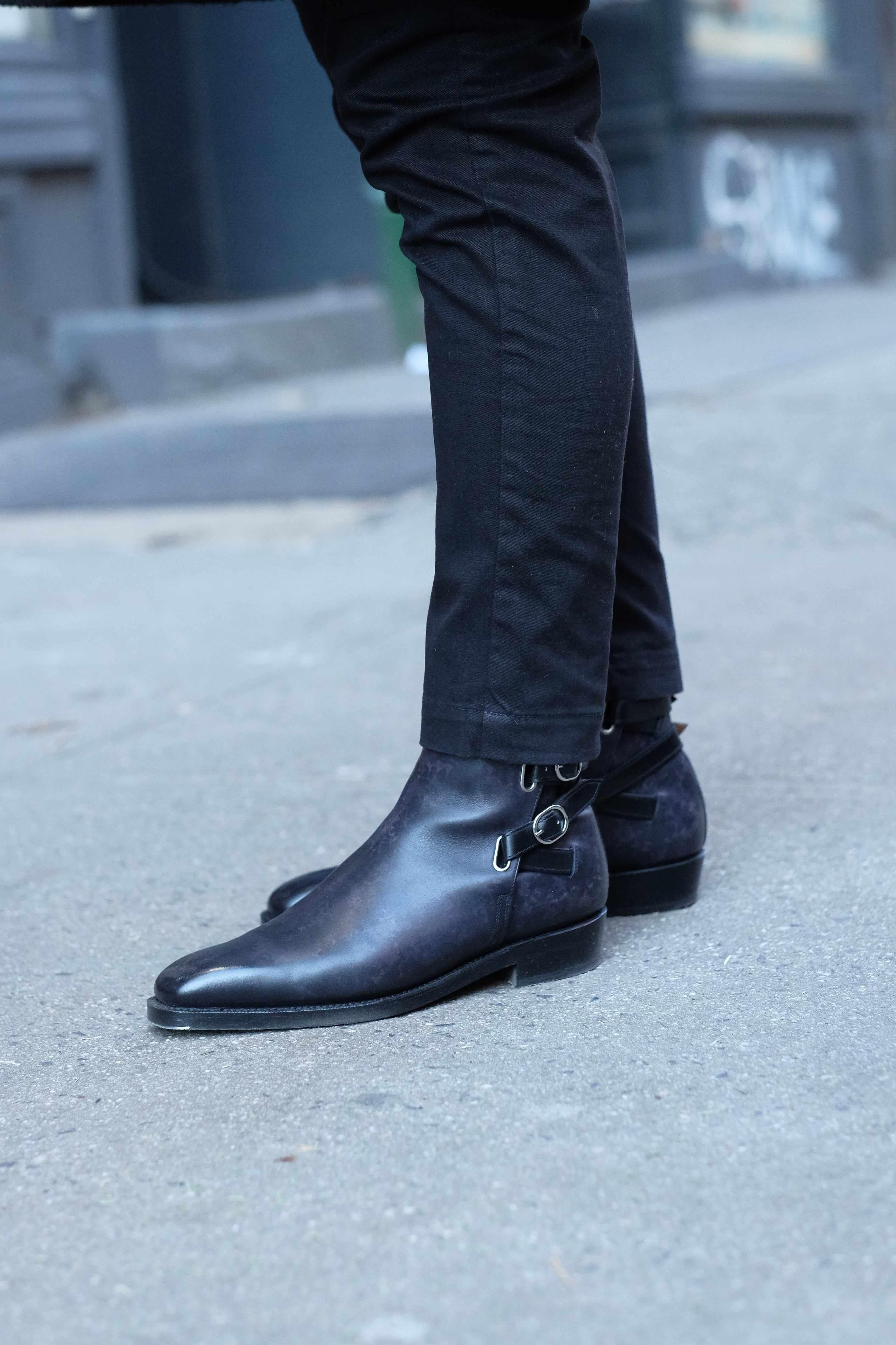 Genesee - Black Marble Patina-Jodhpur Boots-J.FitzPatrick Footwear