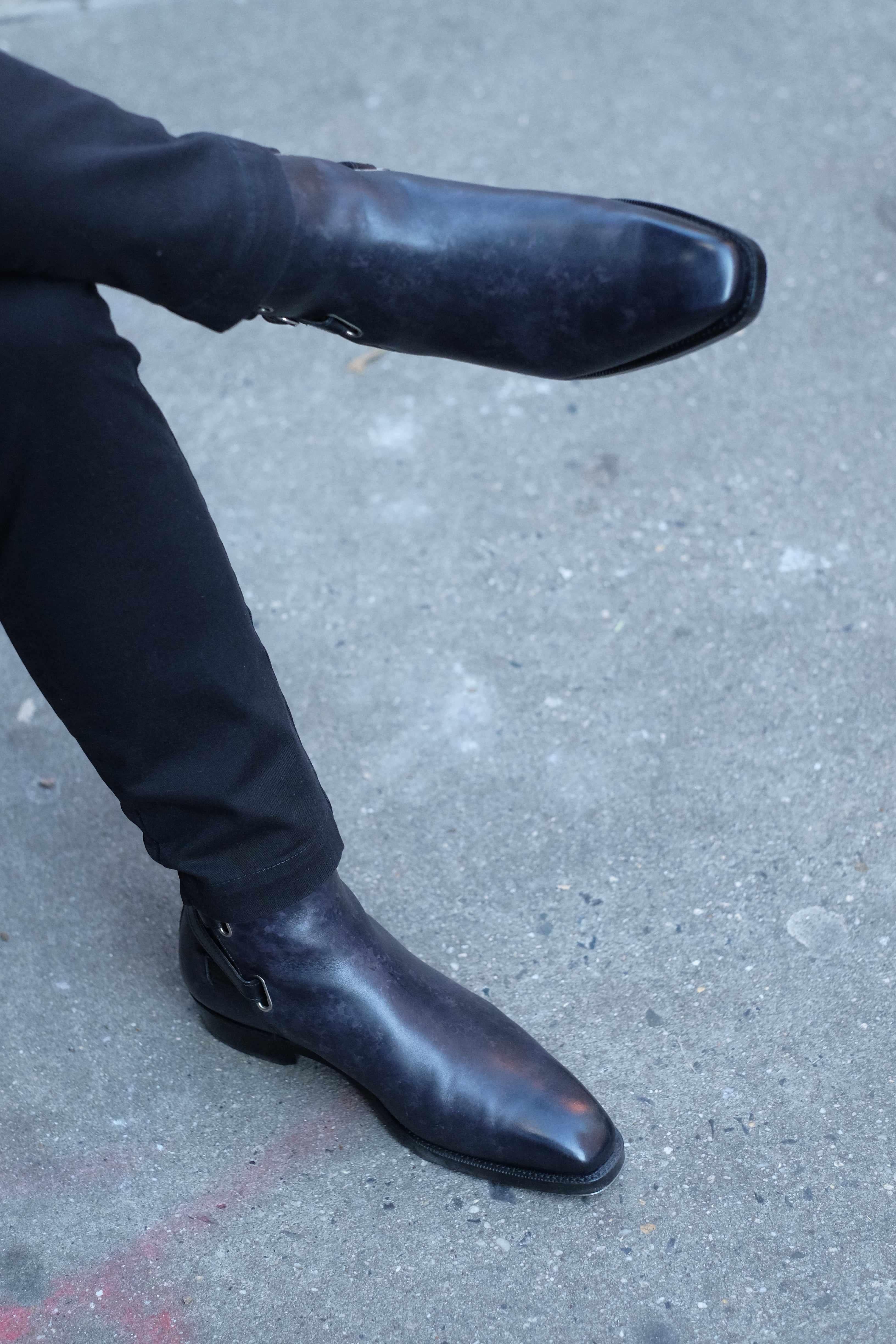 Genesee - Black Marble Patina-Jodhpur Boots-J.FitzPatrick Footwear