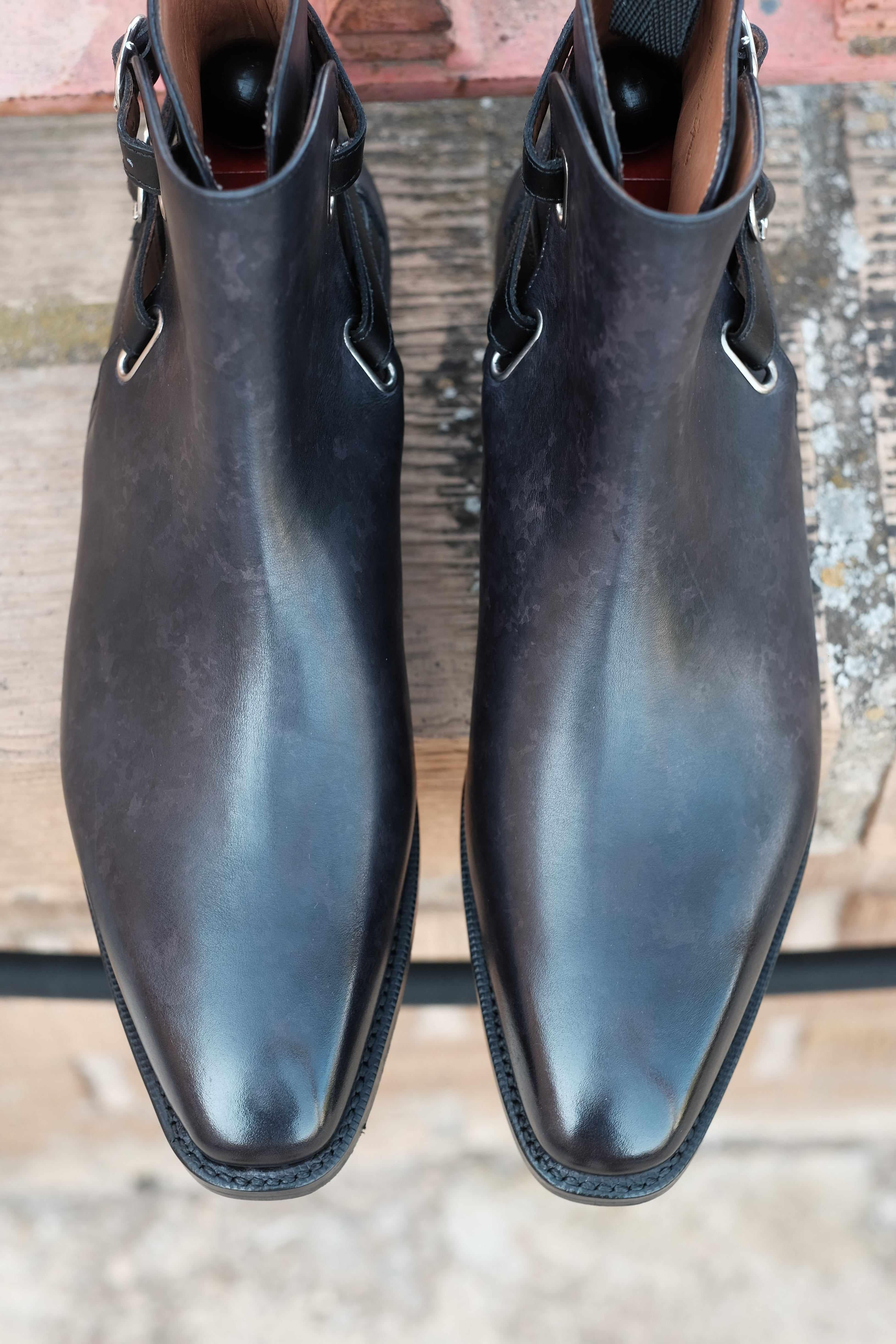 Genesee - Black Marble Patina-Jodhpur Boots-J.FitzPatrick Footwear