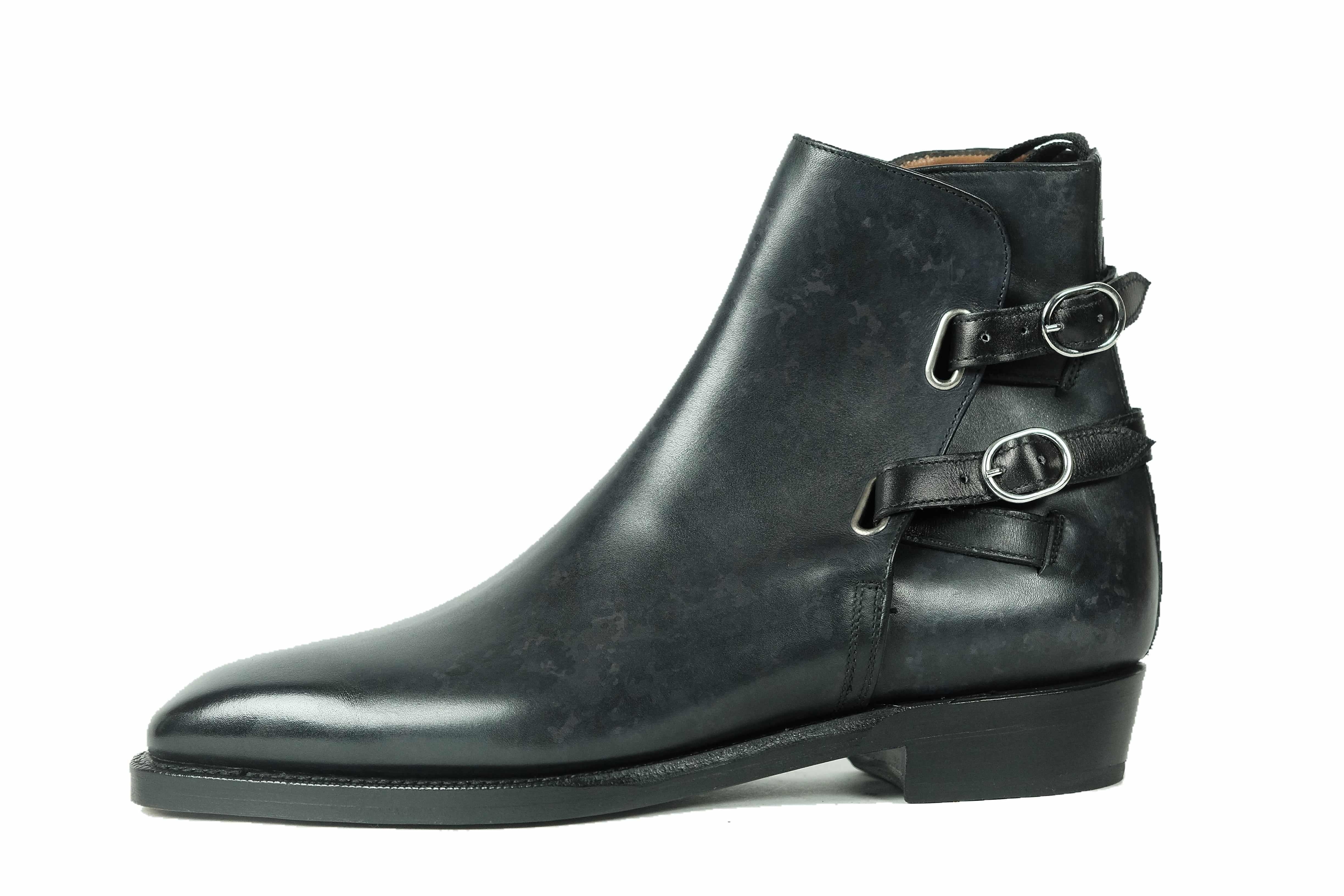 Genesee - Black Marble Patina-Jodhpur Boots-J.FitzPatrick Footwear