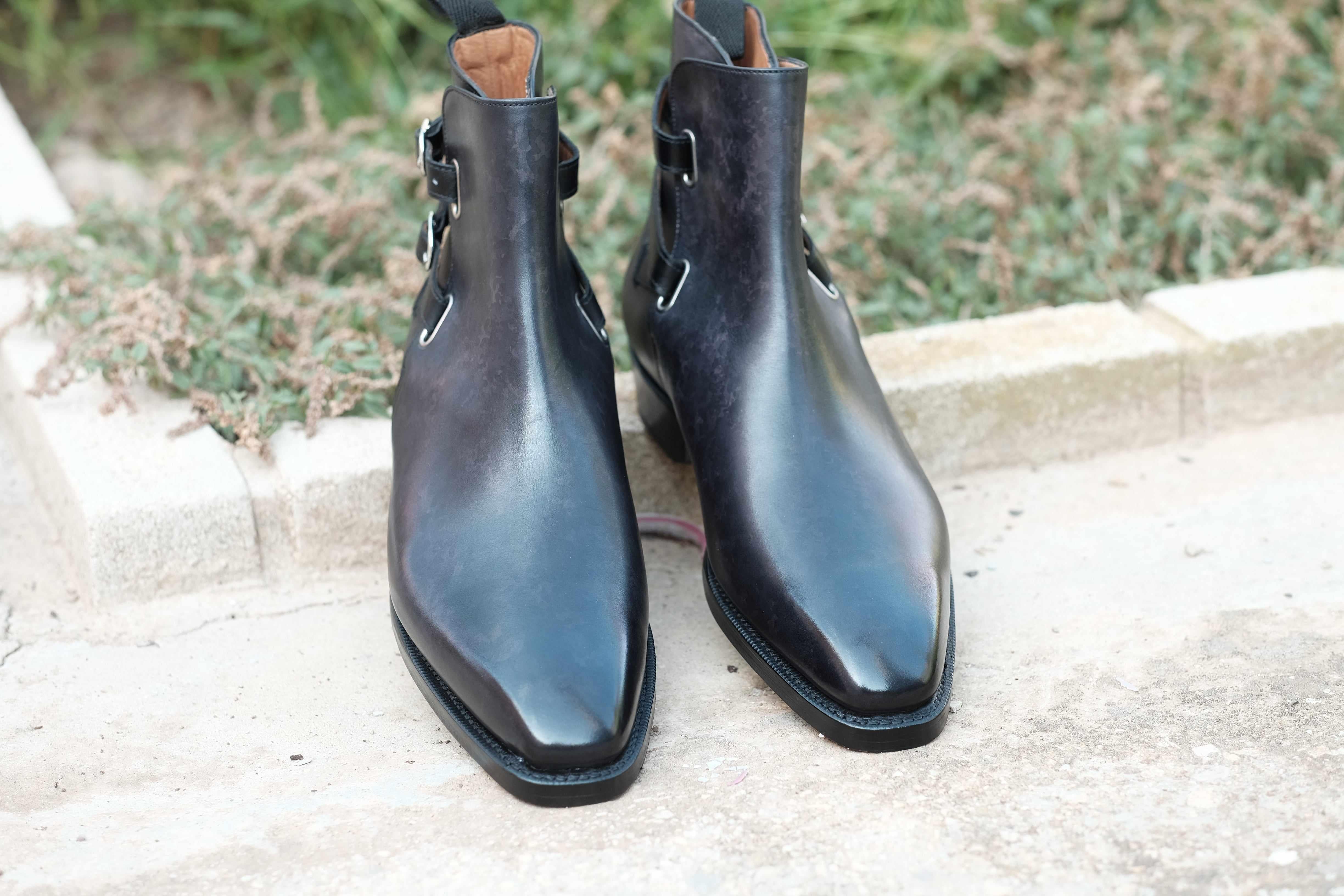 Genesee - Black Marble Patina-Jodhpur Boots-J.FitzPatrick Footwear