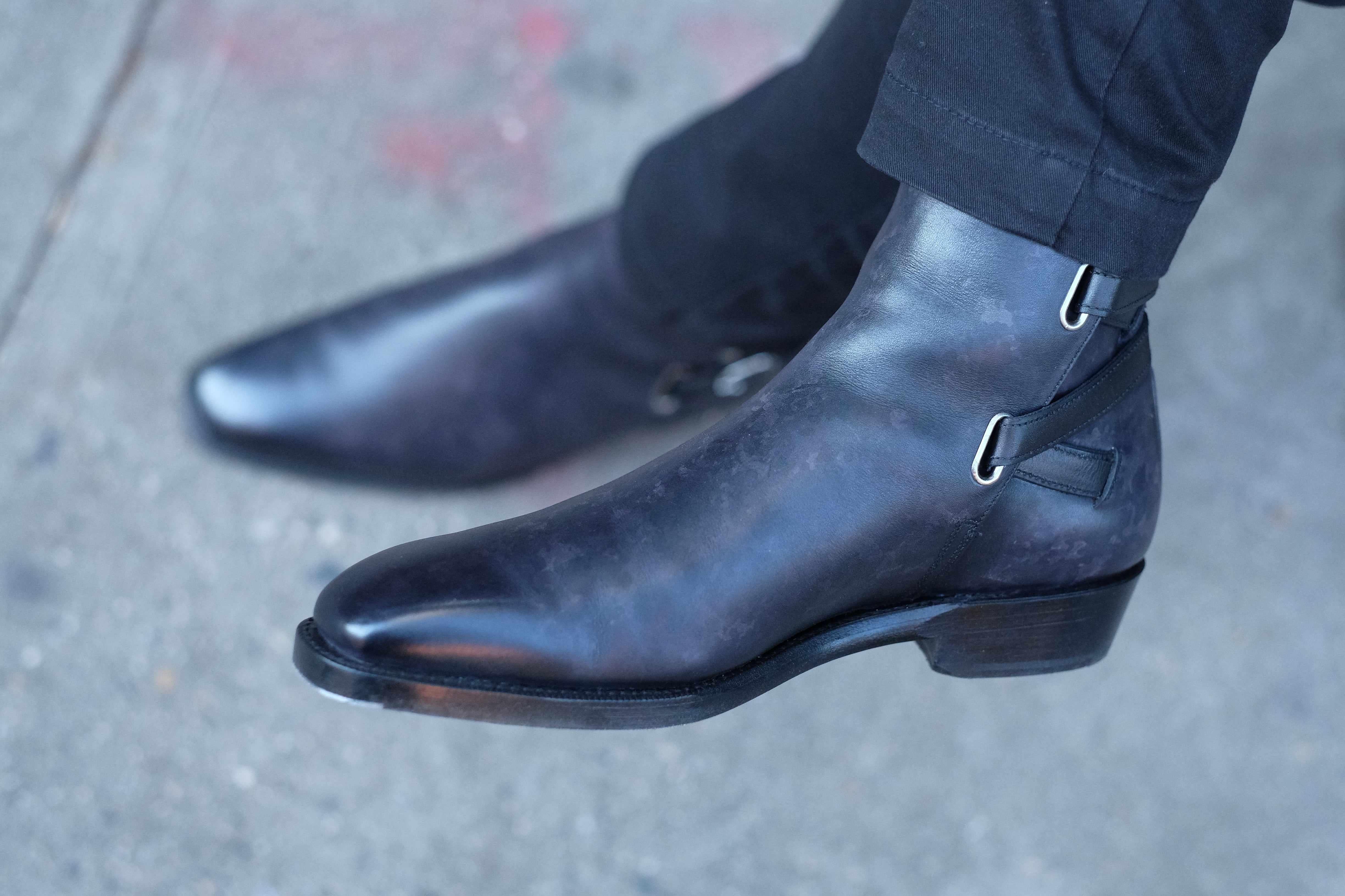 Genesee - Black Marble Patina-Jodhpur Boots-J.FitzPatrick Footwear