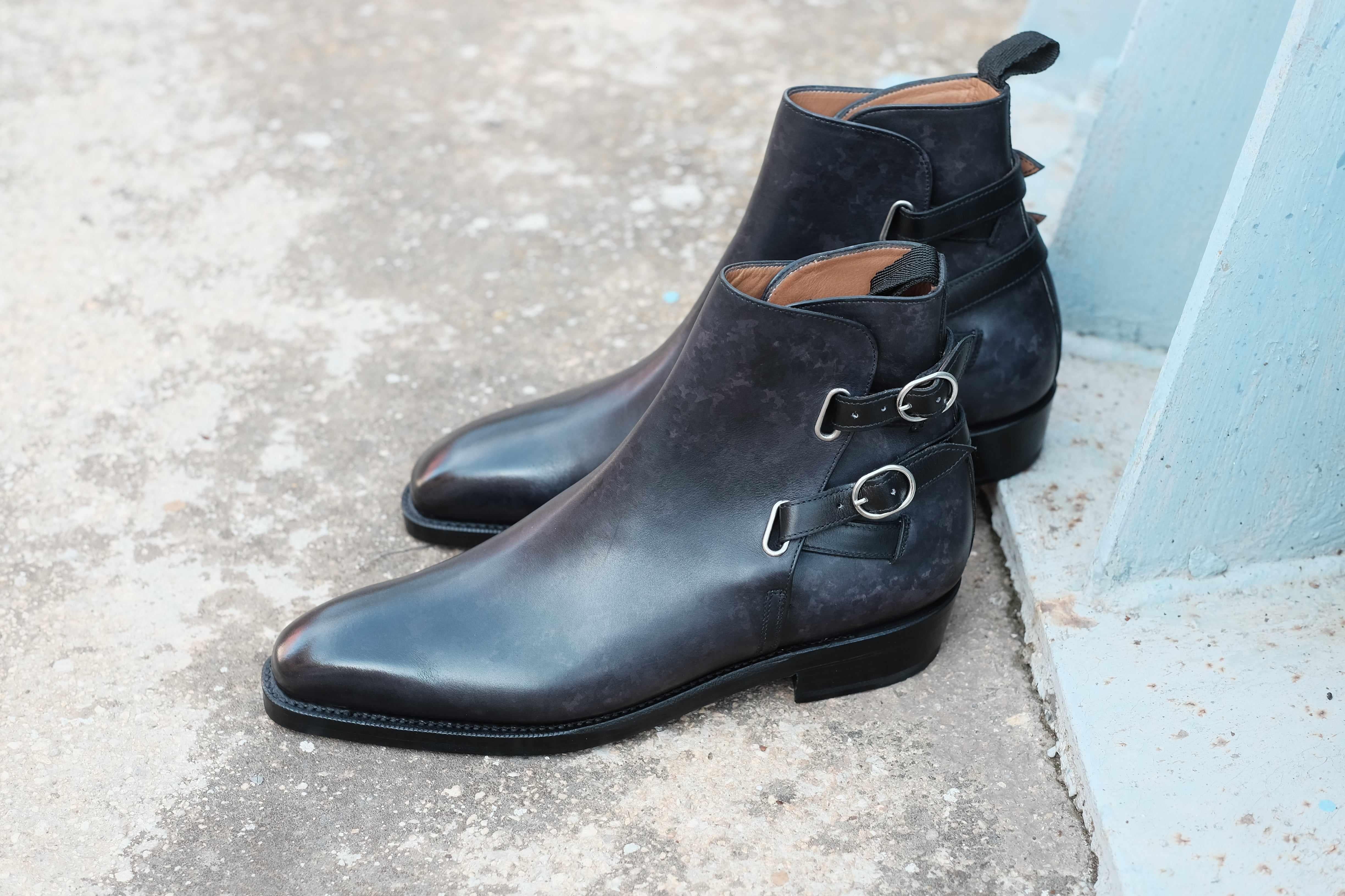 Genesee - Black Marble Patina-Jodhpur Boots-J.FitzPatrick Footwear