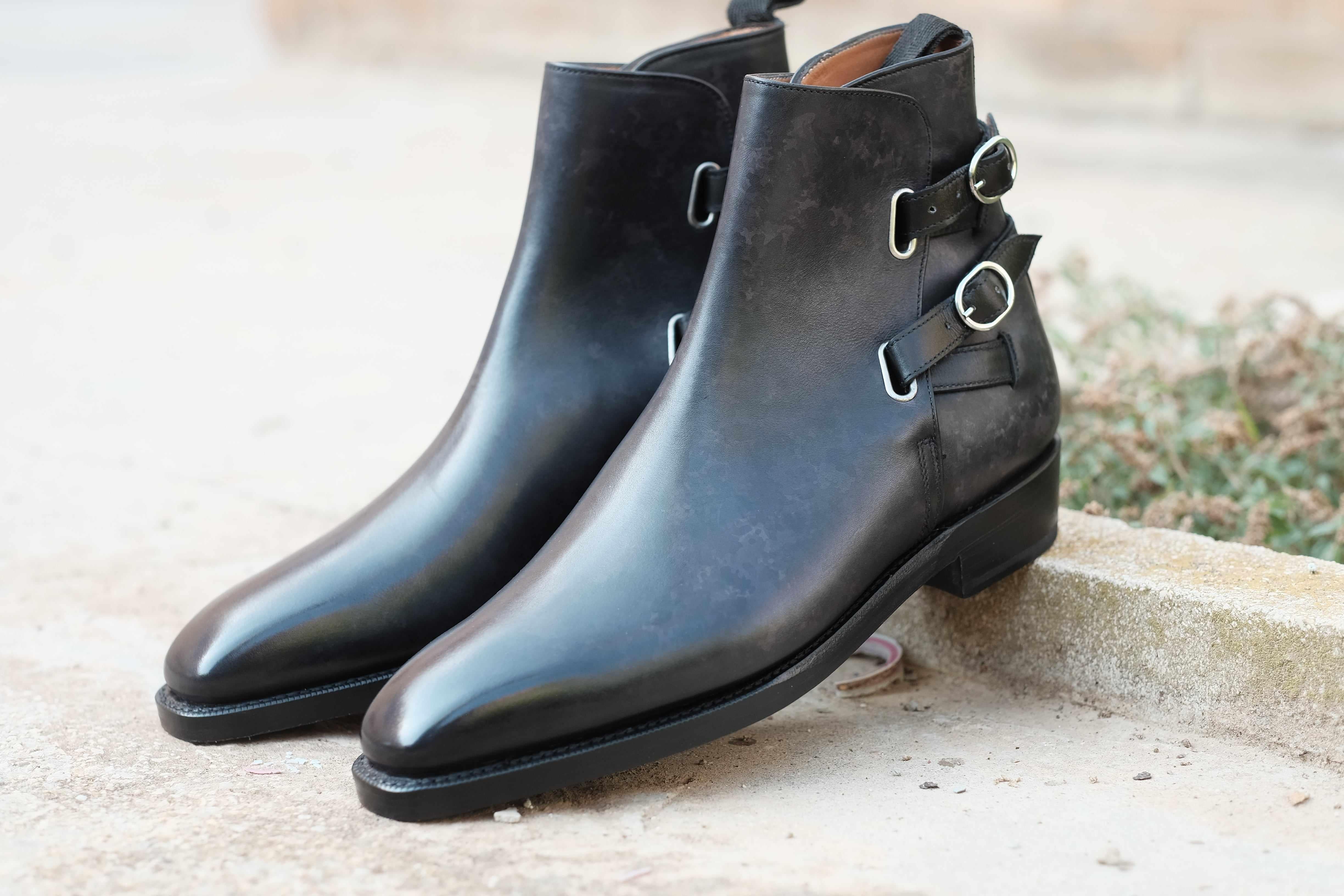 Genesee - Black Marble Patina-Jodhpur Boots-J.FitzPatrick Footwear