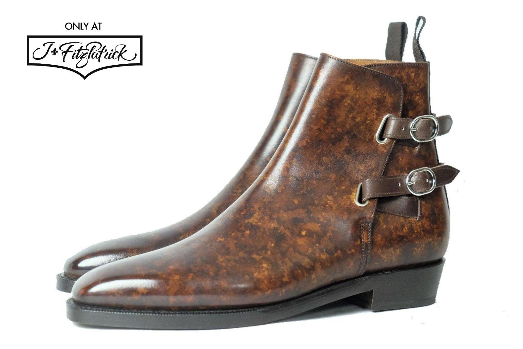 J.FitzPatrick Pinehurst Marble Patina & Suede Boots - 10E UK (Fits US 11-12) Fremont - Copper Marble Patina | J.FitzPatrick Footwear main image 4