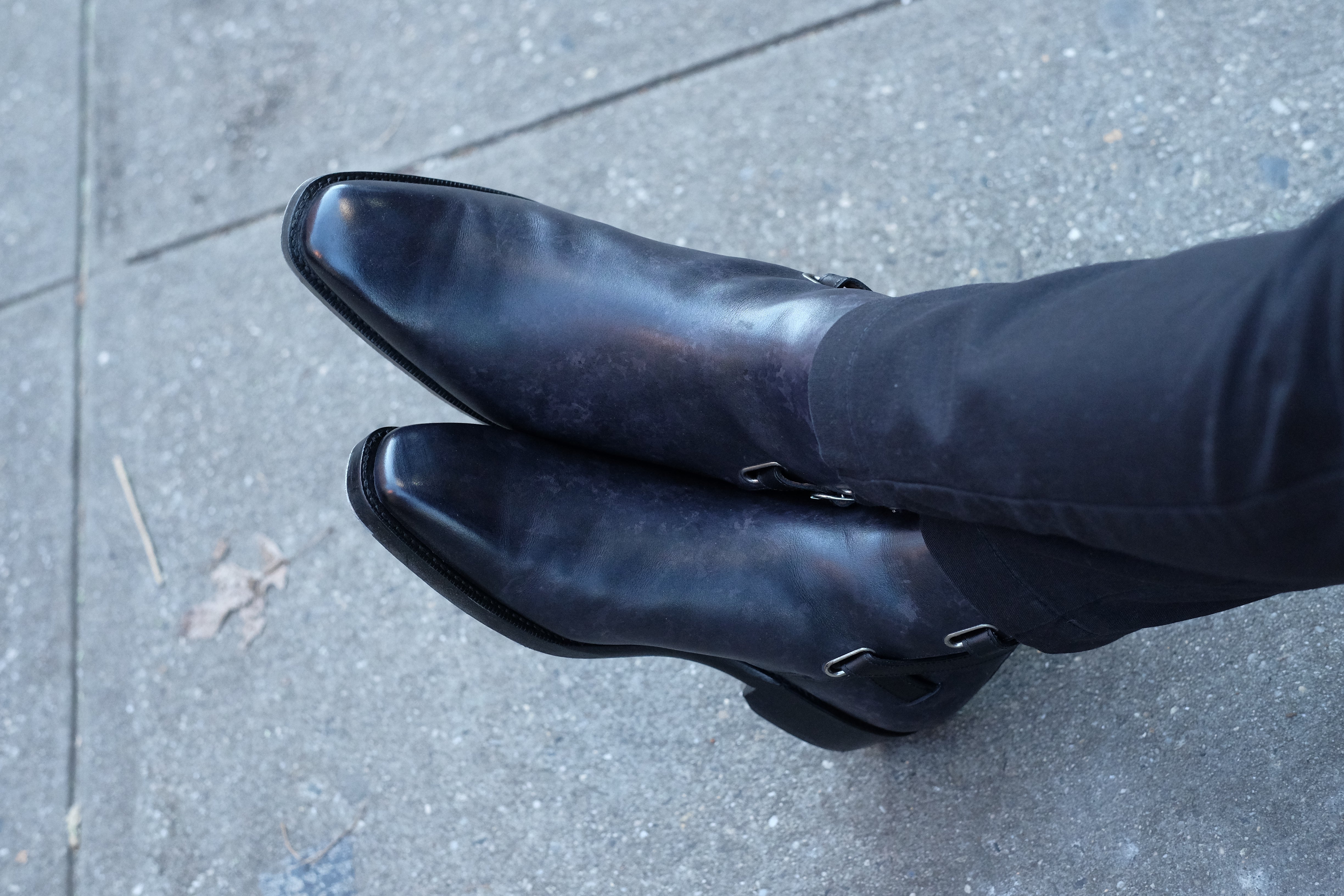 Genesee - MTO - Black Marble Patina - MGF Last - Double Leather Sole-Made To Order Jodhpur Boots-J.FitzPatrick Footwear