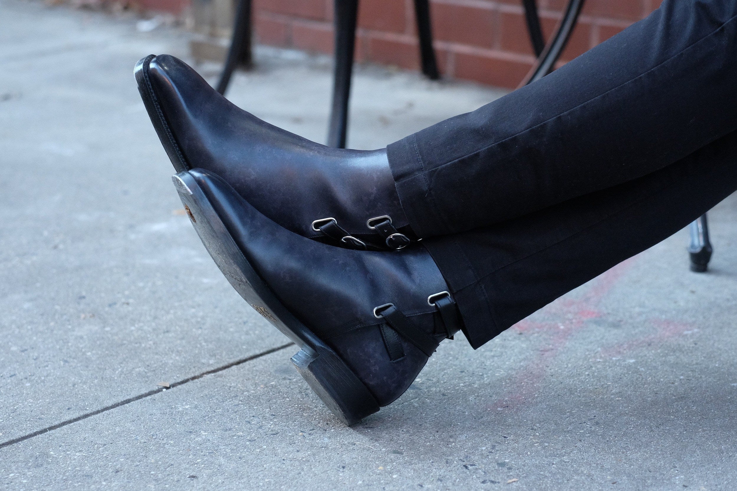 Genesee - MTO - Black Marble Patina - MGF Last - Double Leather Sole-Made To Order Jodhpur Boots-J.FitzPatrick Footwear