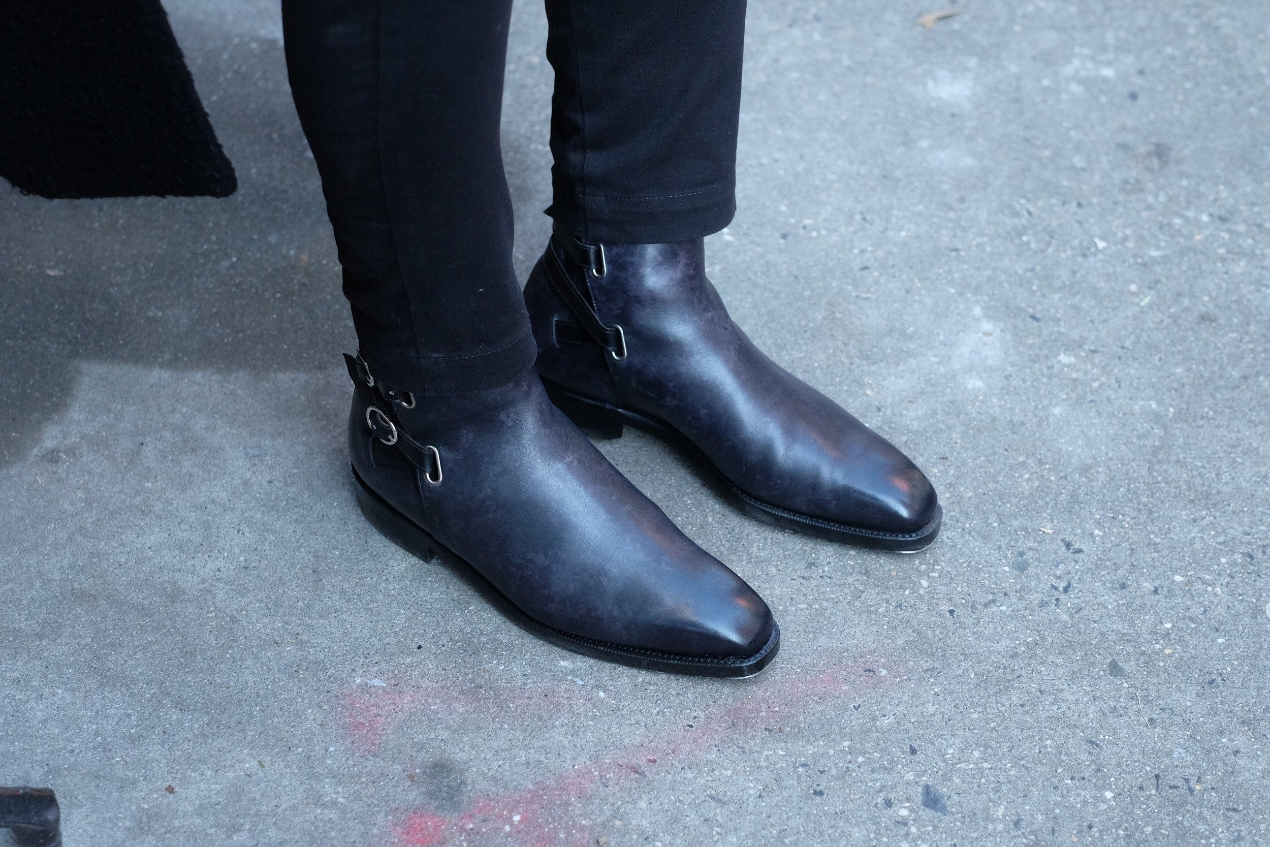 Genesee - MTO - Black Marble Patina - MGF Last - Double Leather Sole-Made To Order Jodhpur Boots-J.FitzPatrick Footwear