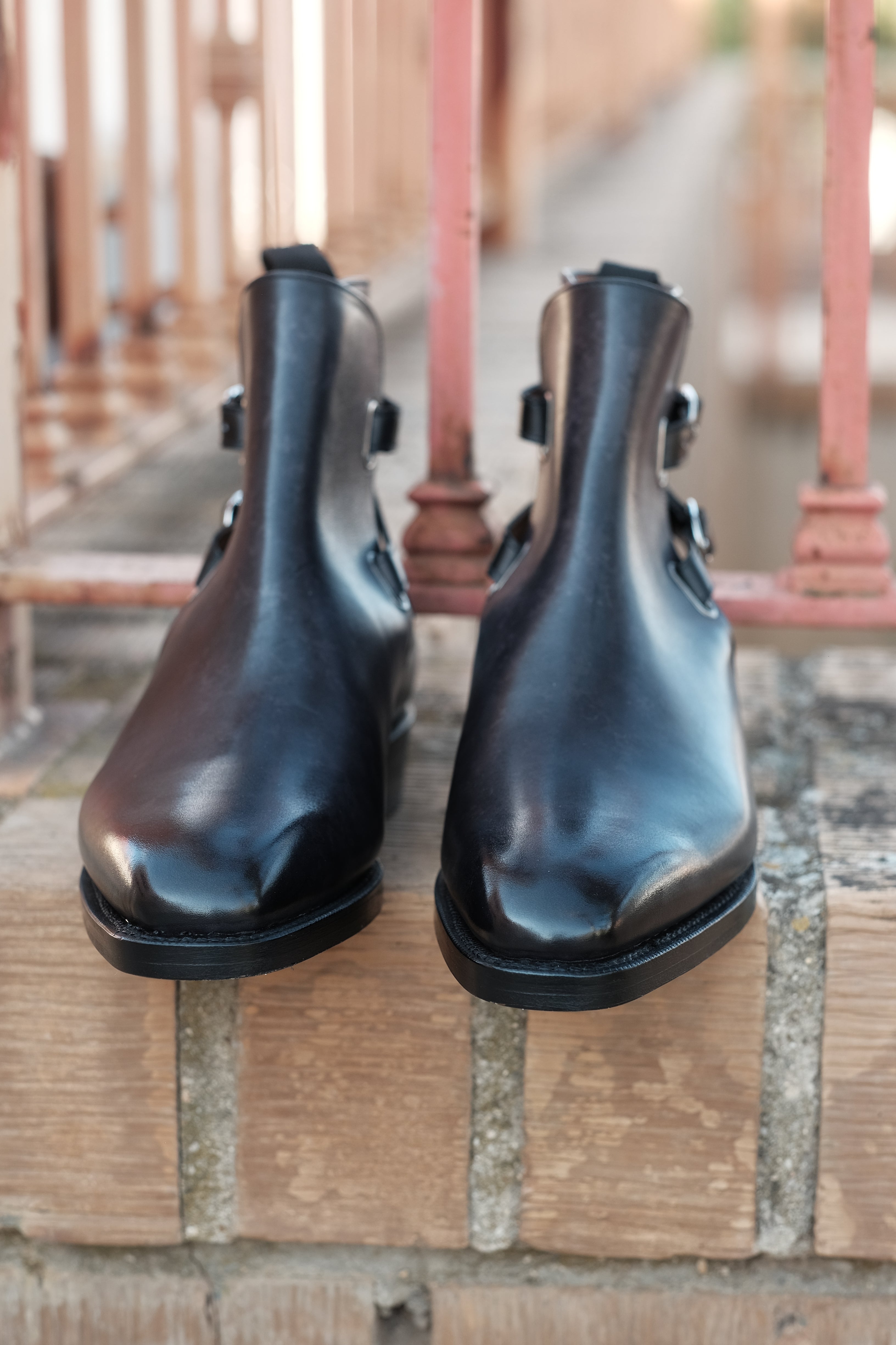 Genesee - MTO - Black Marble Patina - MGF Last - Double Leather Sole-Made To Order Jodhpur Boots-J.FitzPatrick Footwear