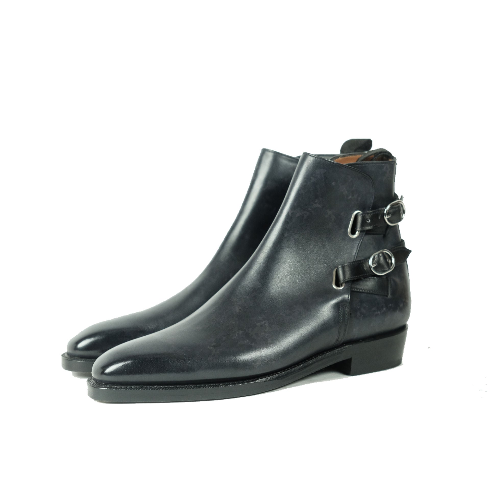 Genesee - MTO - Black Marble Patina - MGF Last - Double Leather Sole-Made To Order Jodhpur Boots-J.FitzPatrick Footwear