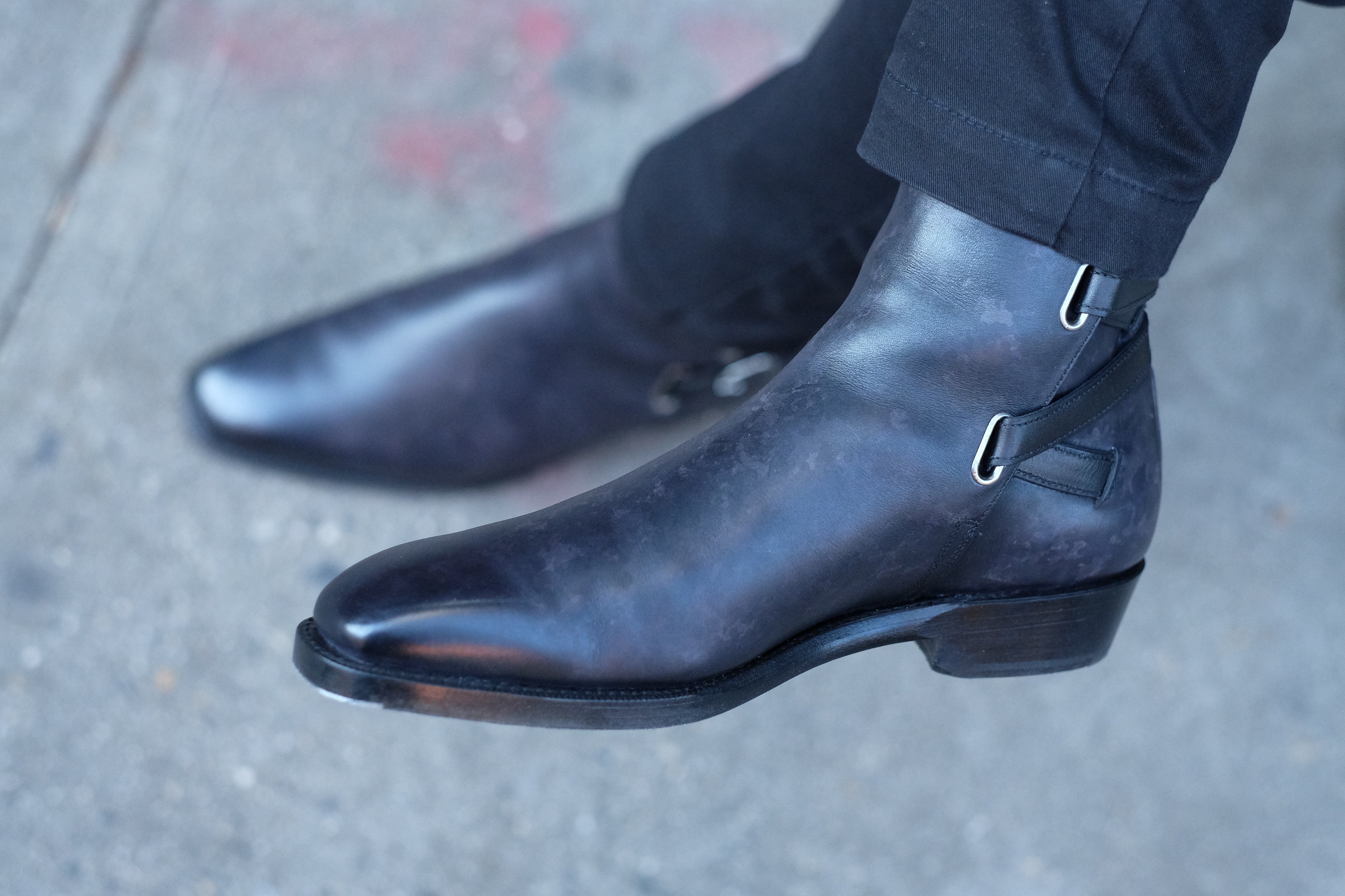Genesee - MTO - Black Marble Patina - MGF Last - Double Leather Sole-Made To Order Jodhpur Boots-J.FitzPatrick Footwear