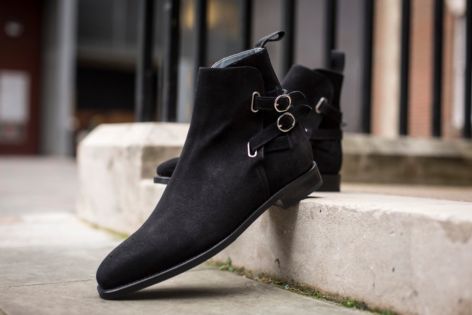 Genesee - MTO - Black Suede - MGF Last - Single Leather Sole-Made To Order Jodhpur Boots-J.FitzPatrick Footwear