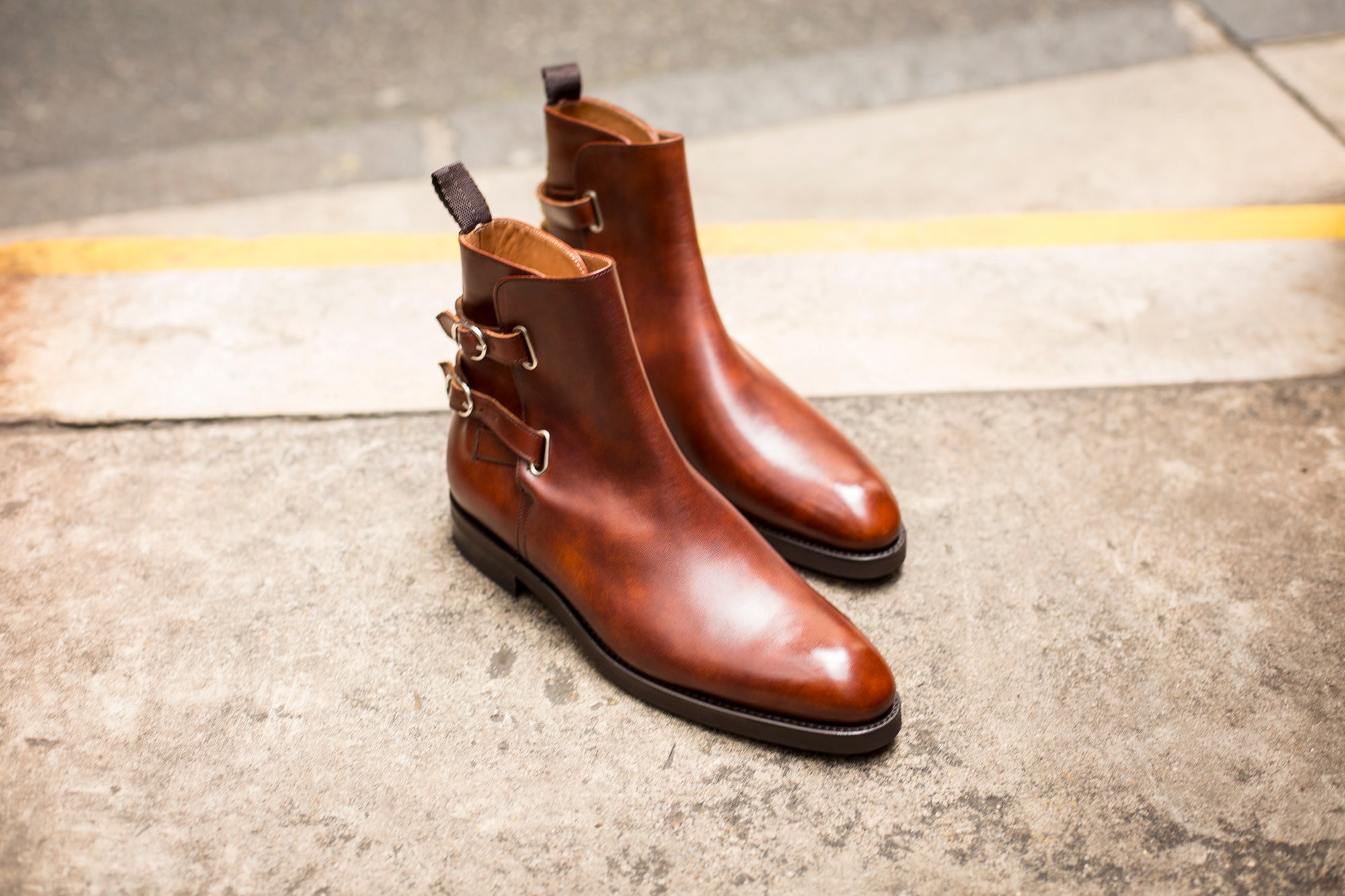 Genesee - MTO - Gold Museum Calf - NGT Last - Double Country Rubber Sole-Made To Order Jodhpur Boots-J.FitzPatrick Footwear