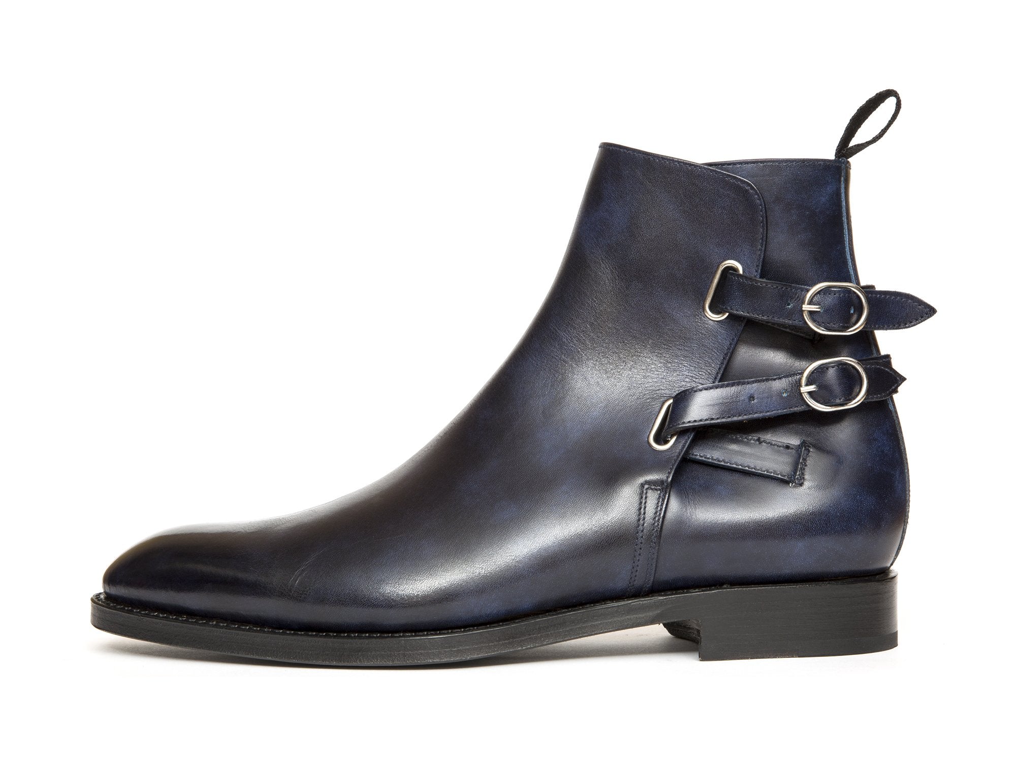 Genesee - MTO - Navy Museum Calf - NGT Last - Double Leather Sole-Made To Order Jodhpur Boots-J.FitzPatrick Footwear