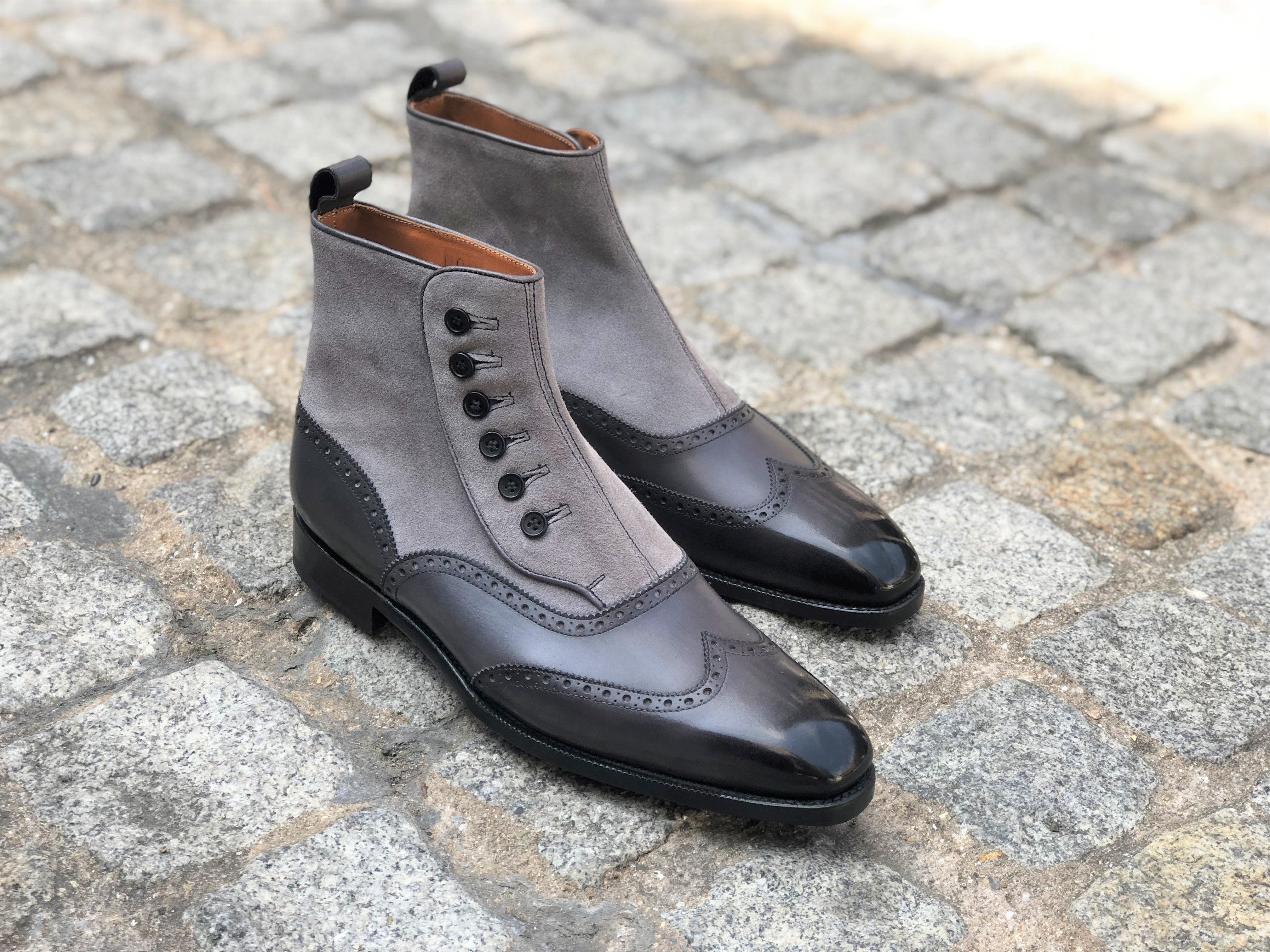 Grandview - MTO - Shaded Grey Calf / Light Grey Suede - MGF Last - Single Leather Sole-Made To Order-J.FitzPatrick Footwear