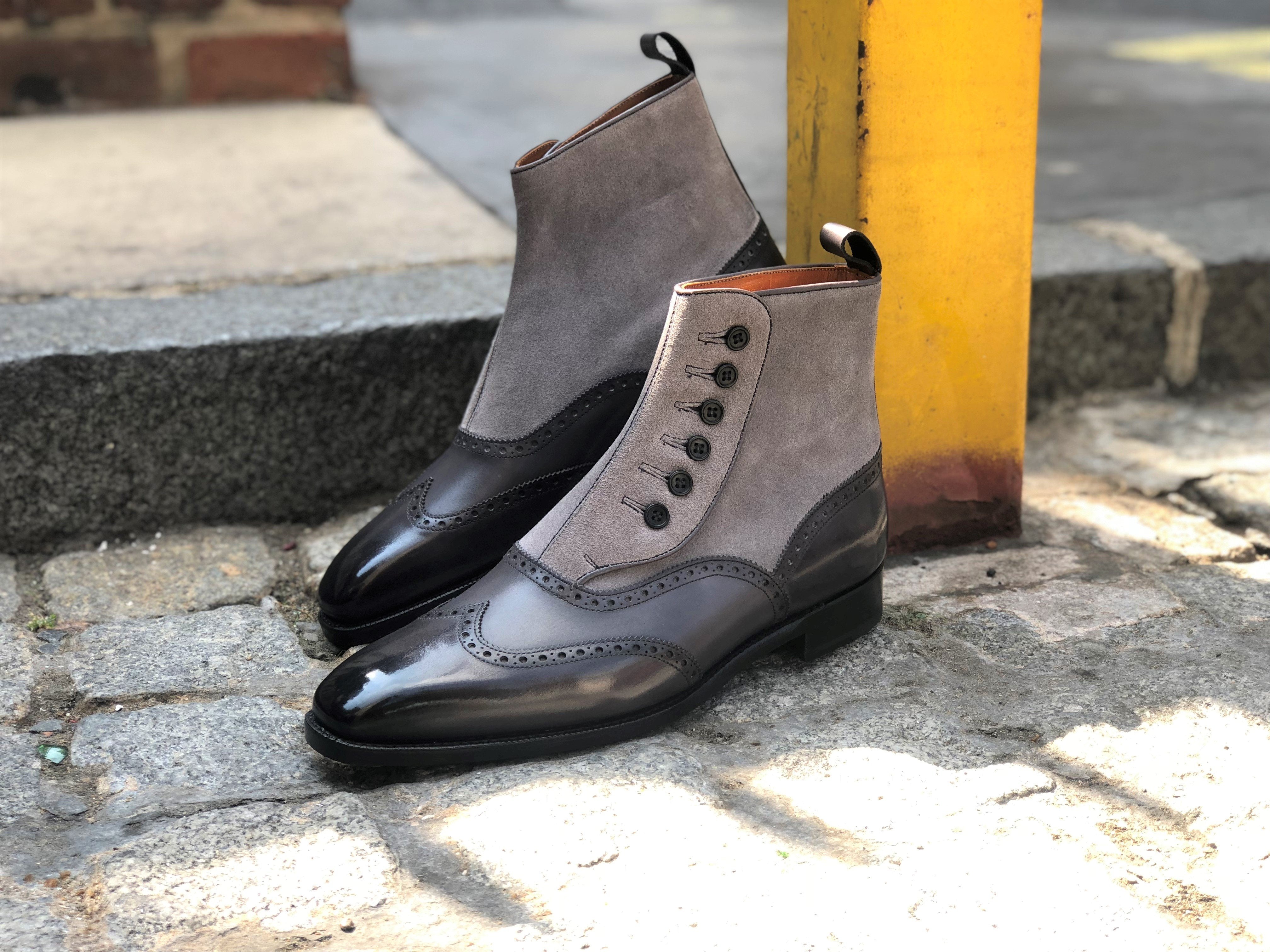 Grandview - MTO - Shaded Grey Calf / Light Grey Suede - MGF Last - Single Leather Sole-Made To Order-J.FitzPatrick Footwear
