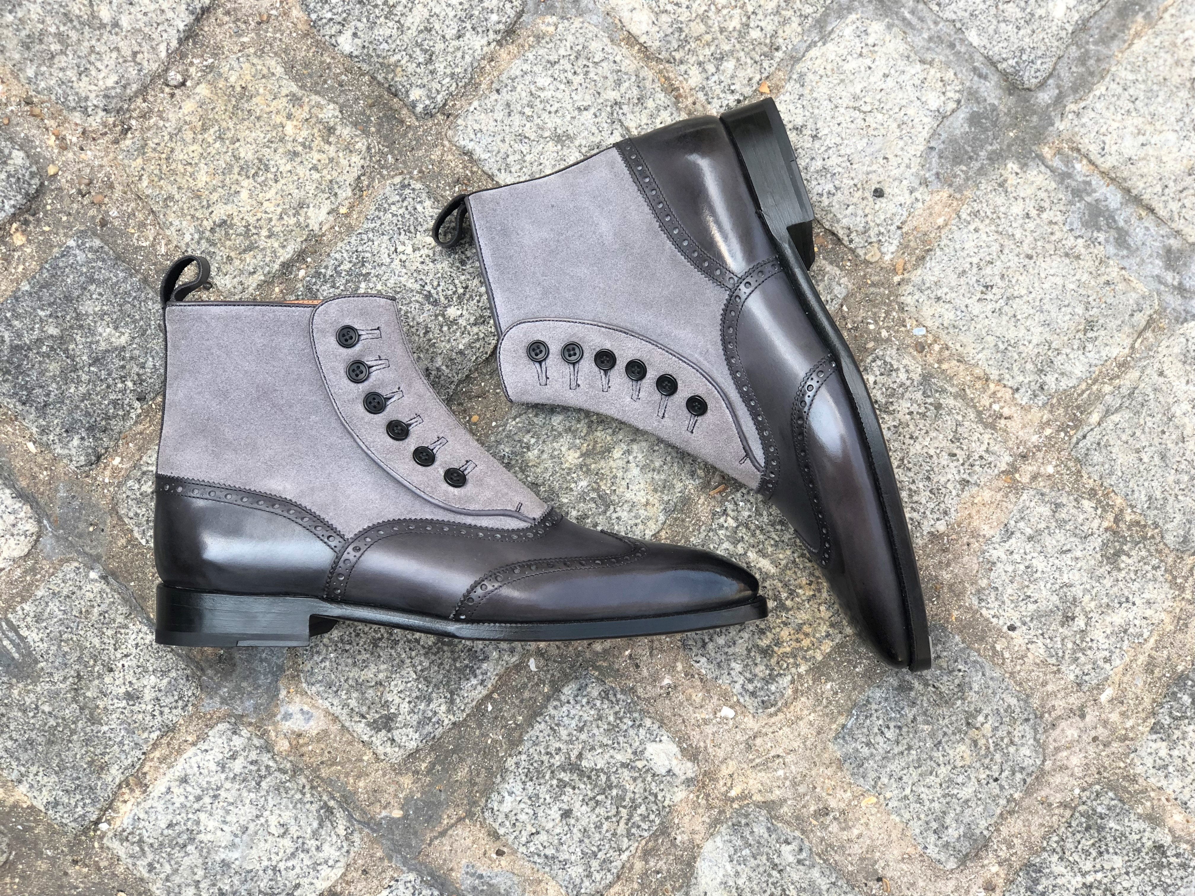 Grandview - MTO - Shaded Grey Calf / Light Grey Suede - MGF Last - Single Leather Sole-Made To Order-J.FitzPatrick Footwear