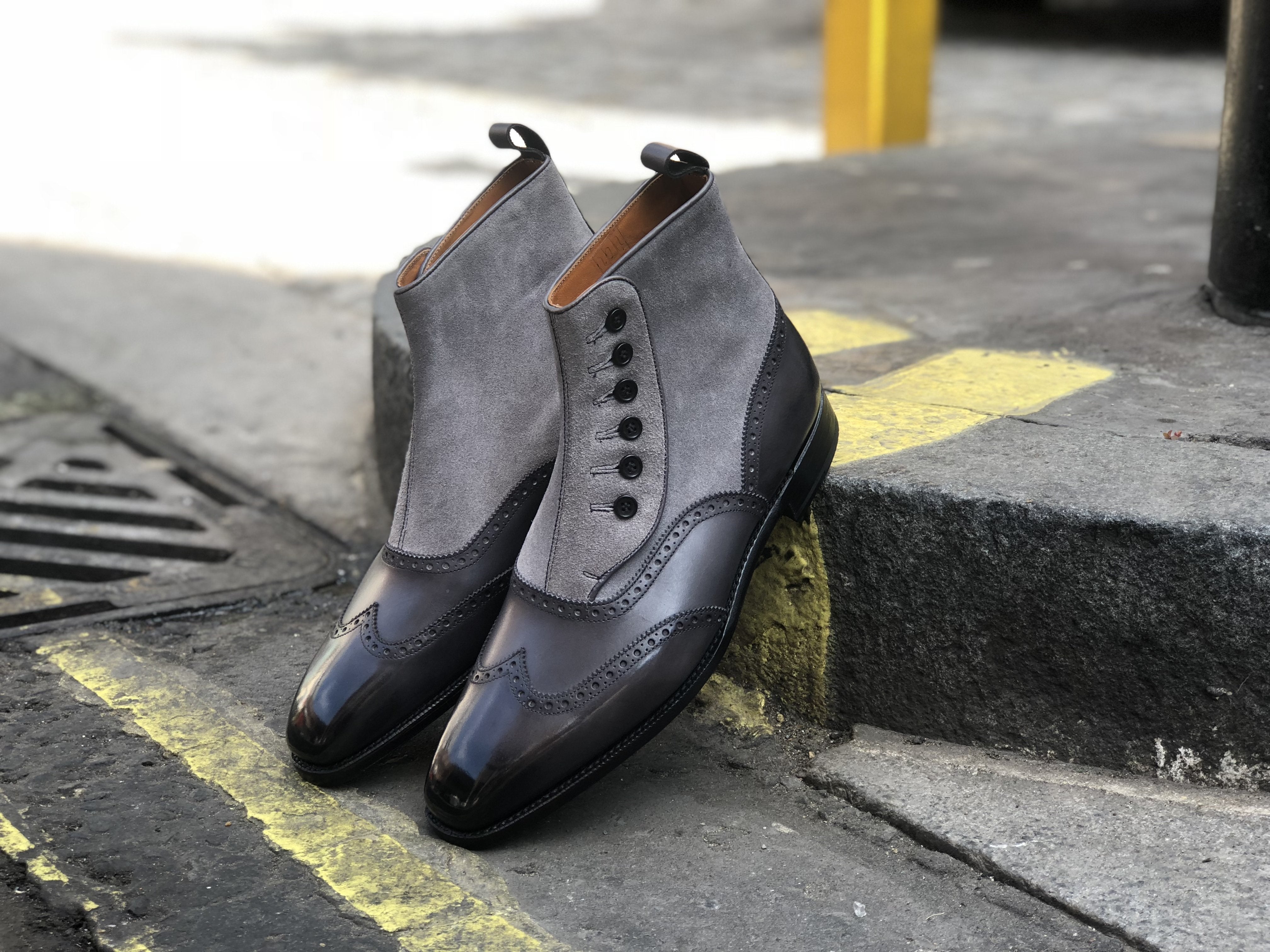Grandview - MTO - Shaded Grey Calf / Light Grey Suede - MGF Last - Single Leather Sole-Made To Order-J.FitzPatrick Footwear