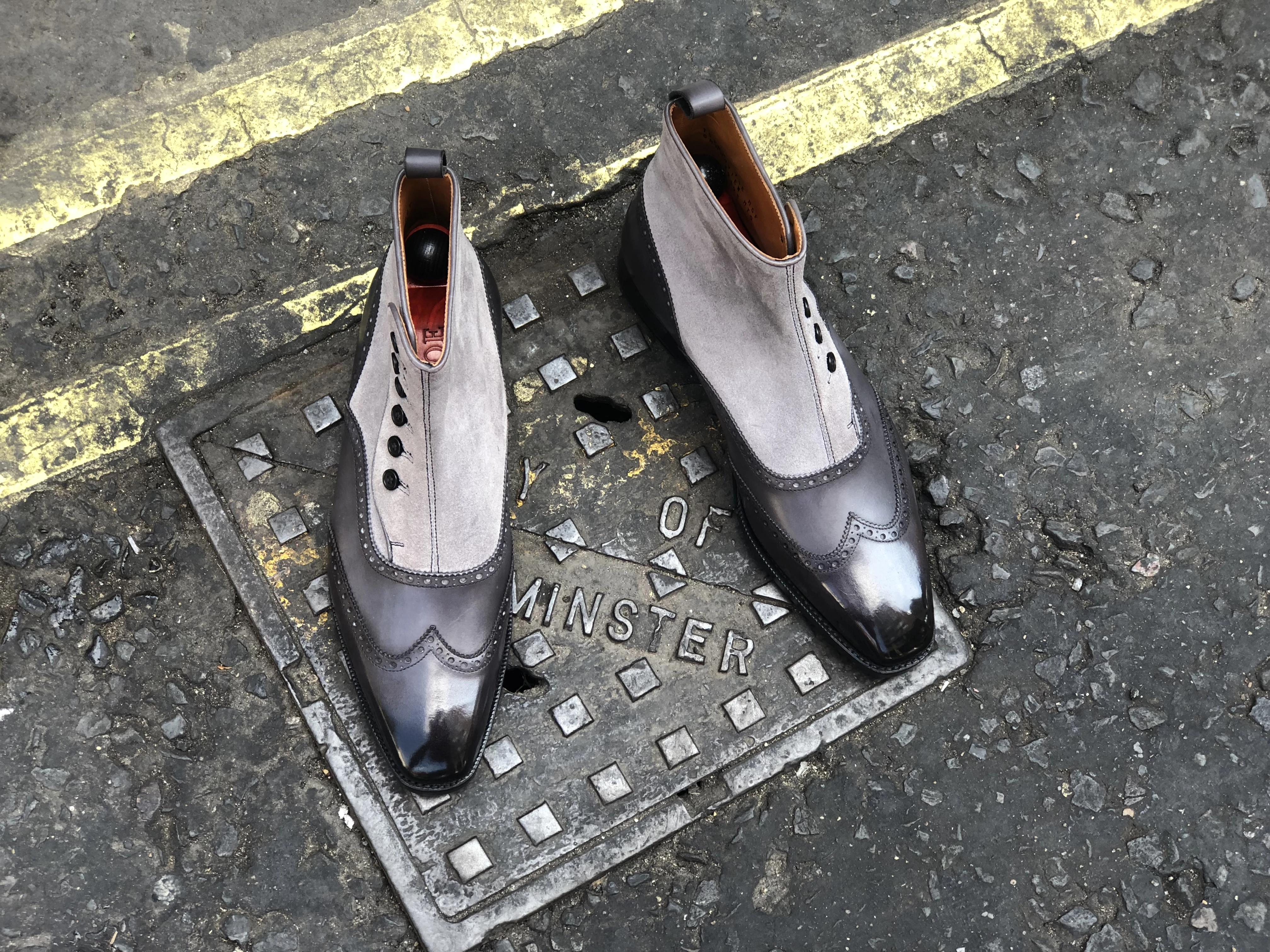 Grandview - MTO - Shaded Grey Calf / Light Grey Suede - MGF Last - Single Leather Sole-Made To Order-J.FitzPatrick Footwear