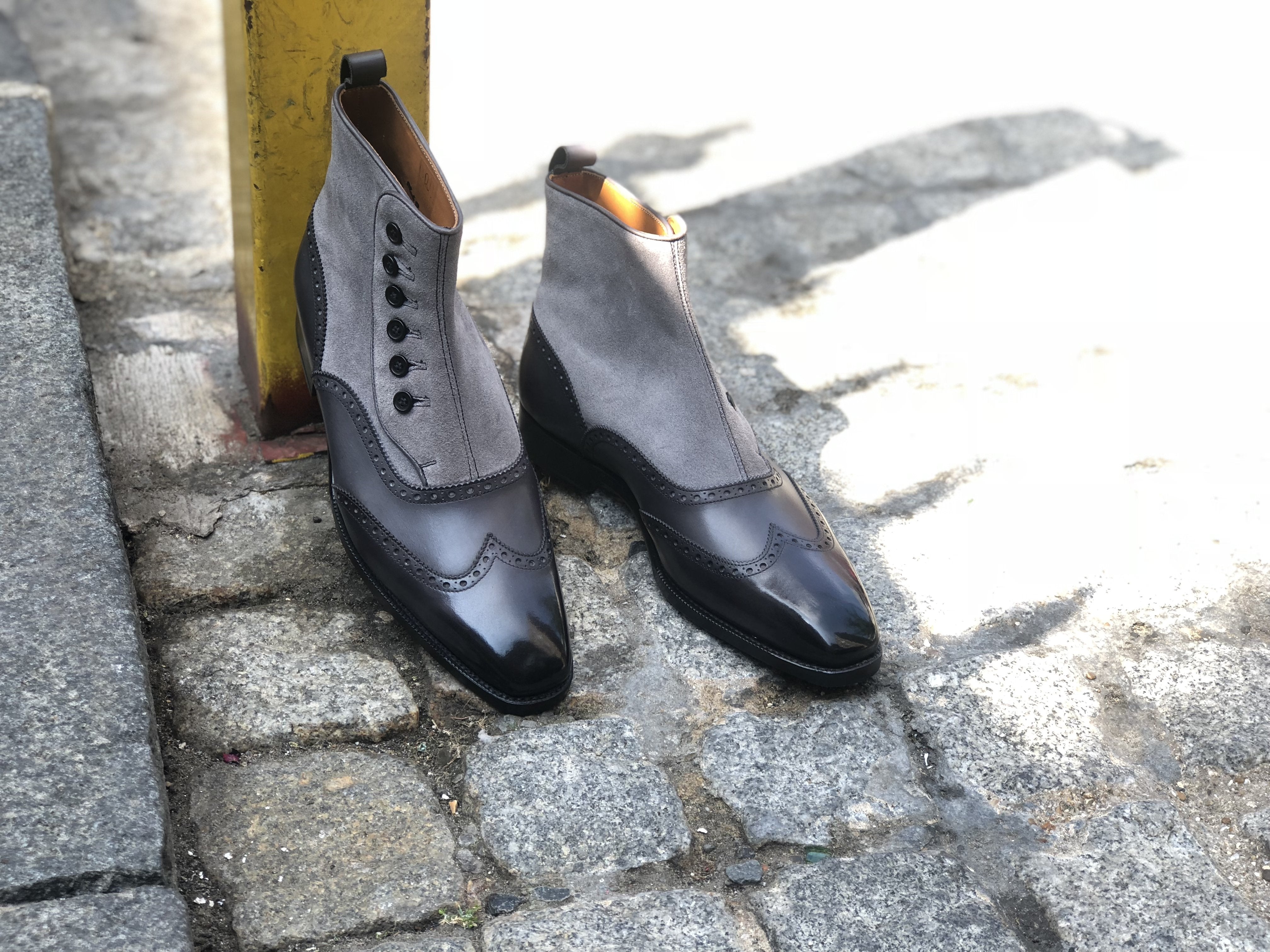 Grandview - MTO - Shaded Grey Calf / Light Grey Suede - MGF Last - Single Leather Sole-Made To Order-J.FitzPatrick Footwear