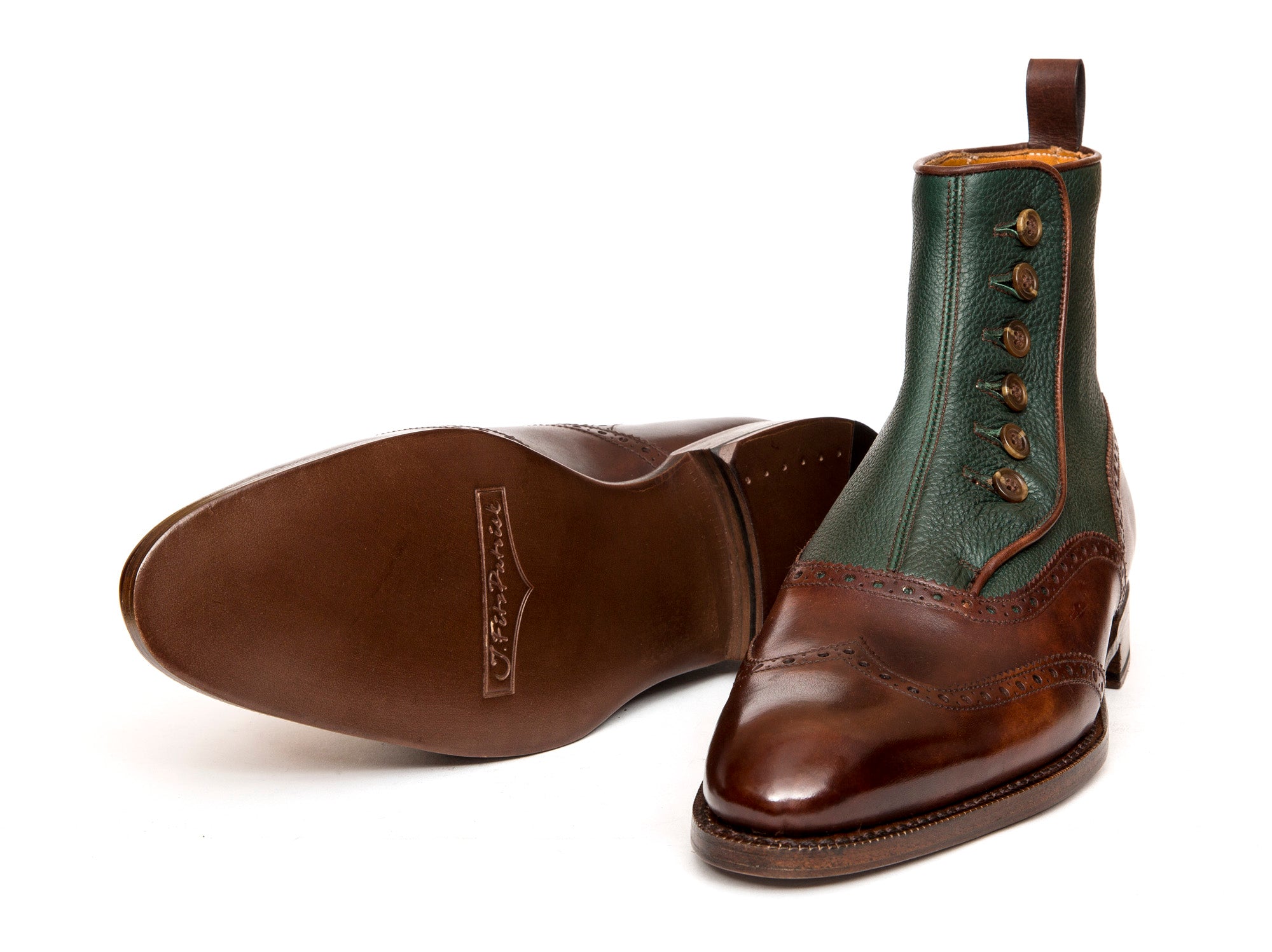 Grandview - MTO - Walnut Museum Calf / Forest Soft Grain - NGT Last - Single Leather Sole-Made To Order-J.FitzPatrick Footwear