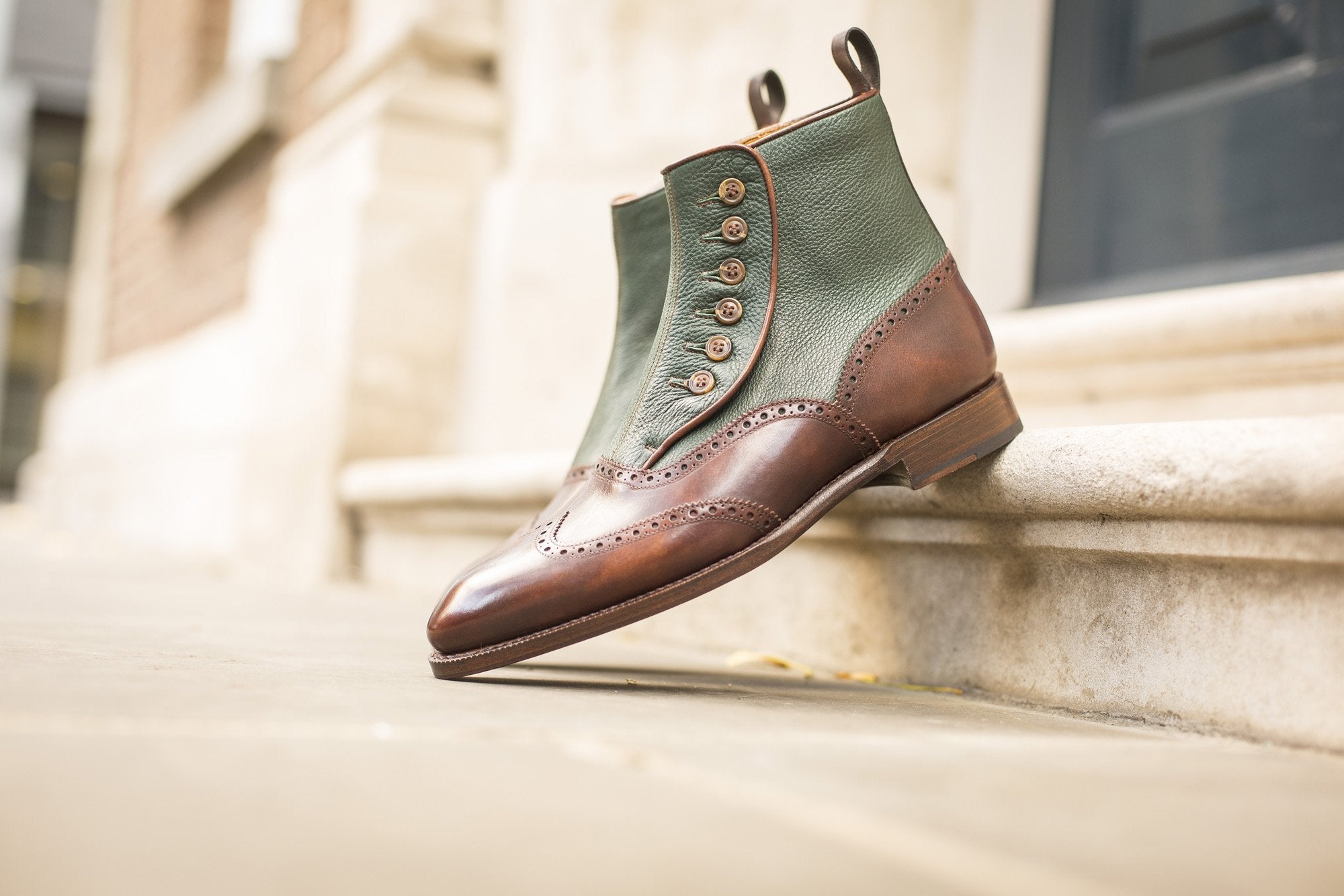 Grandview - MTO - Walnut Museum Calf / Forest Soft Grain - NGT Last - Single Leather Sole-Made To Order-J.FitzPatrick Footwear