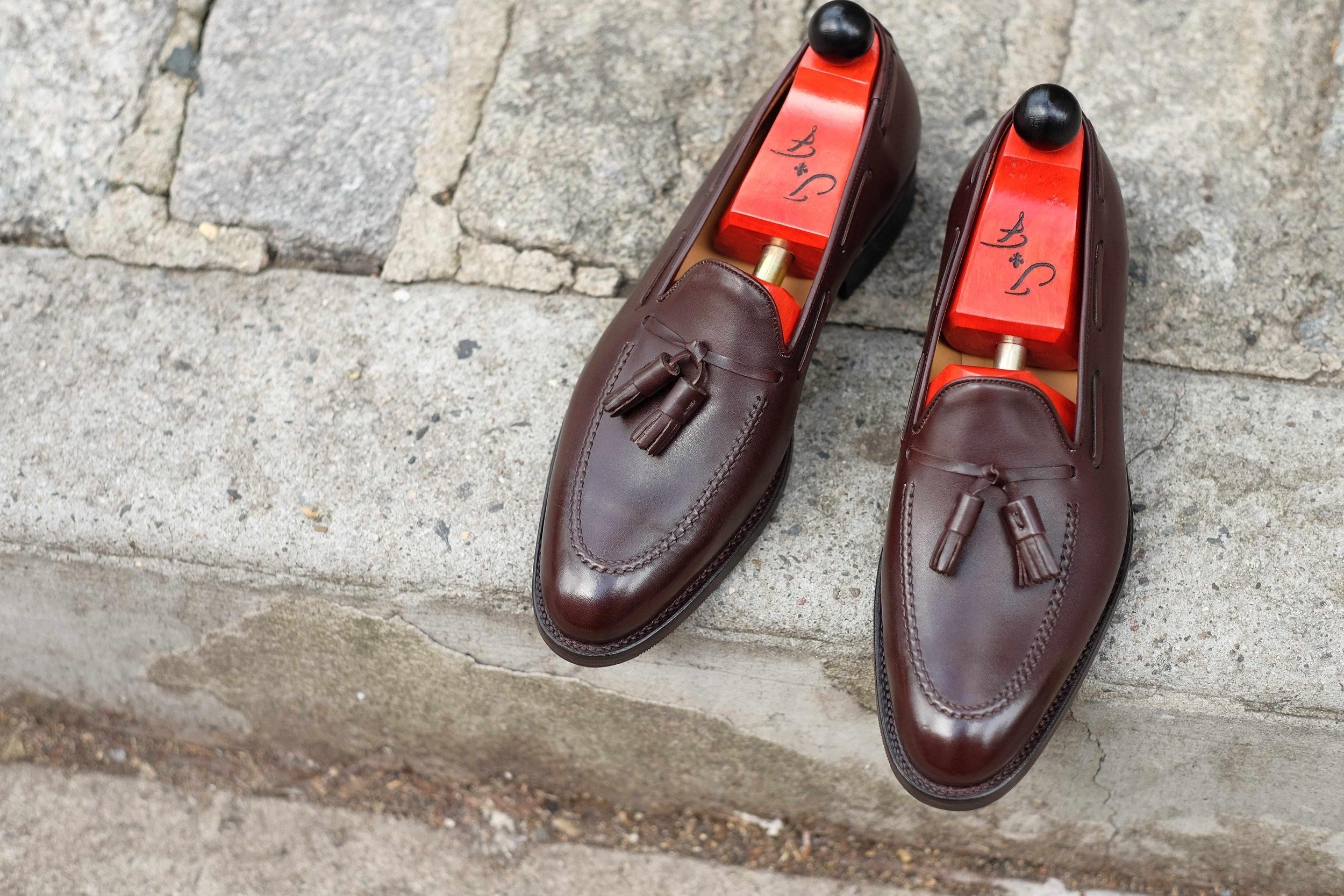 Haller - Dark Oak Calf-Tassel Loafers-J.FitzPatrick Footwear