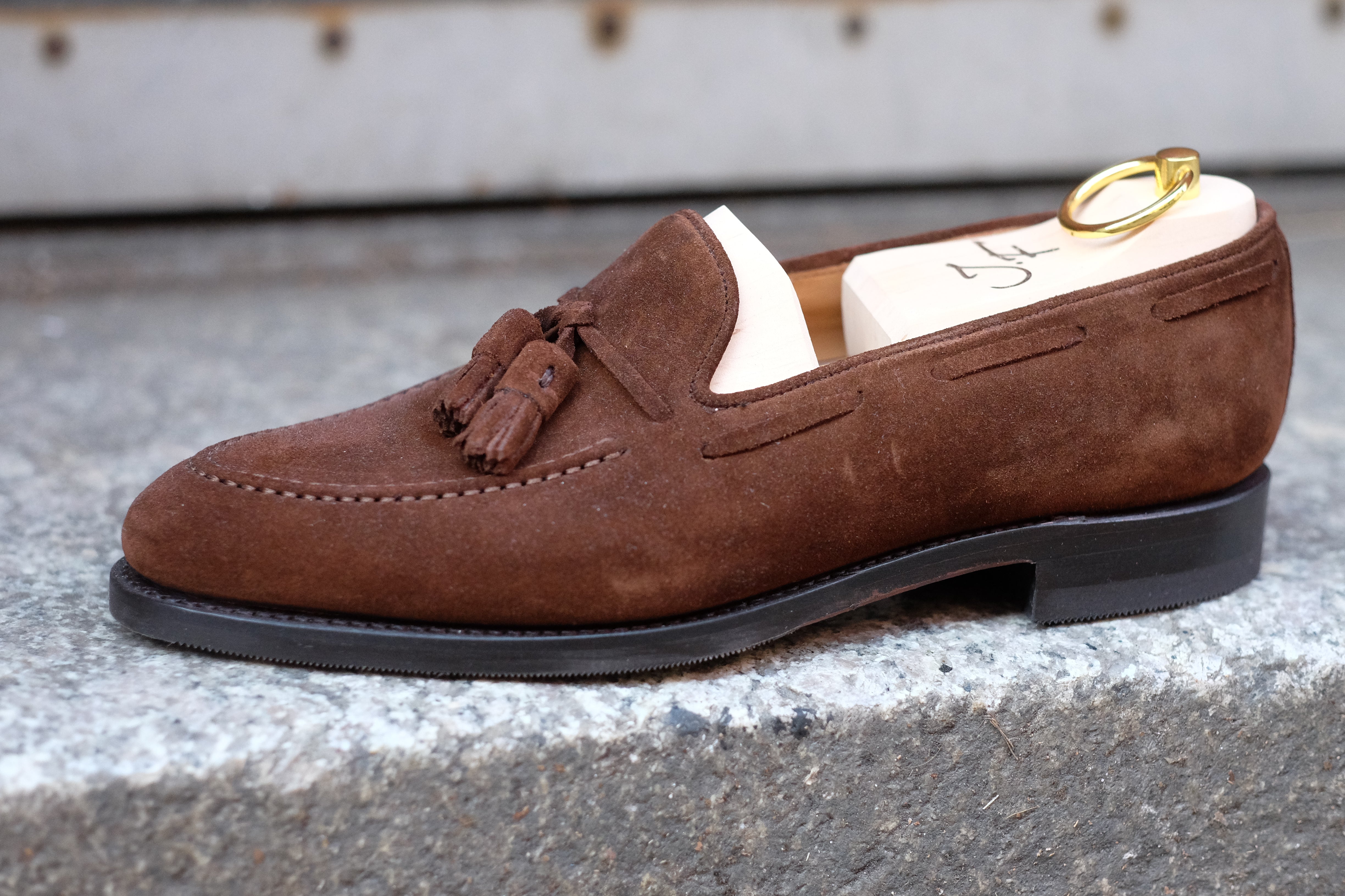 Haller - Tobacco Suede-Tassel Loafers-J.FitzPatrick Footwear