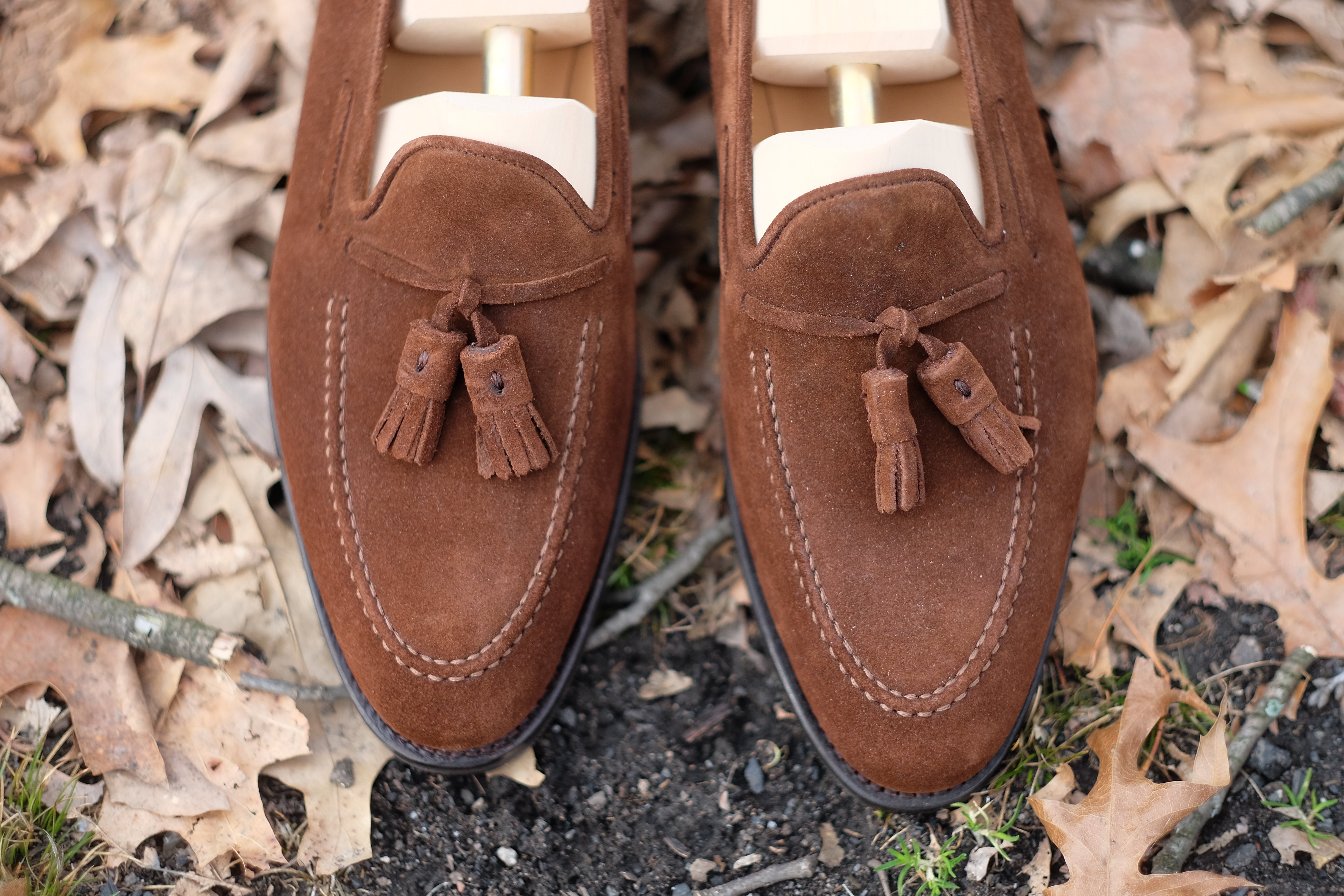 Haller - Tobacco Suede-Tassel Loafers-J.FitzPatrick Footwear