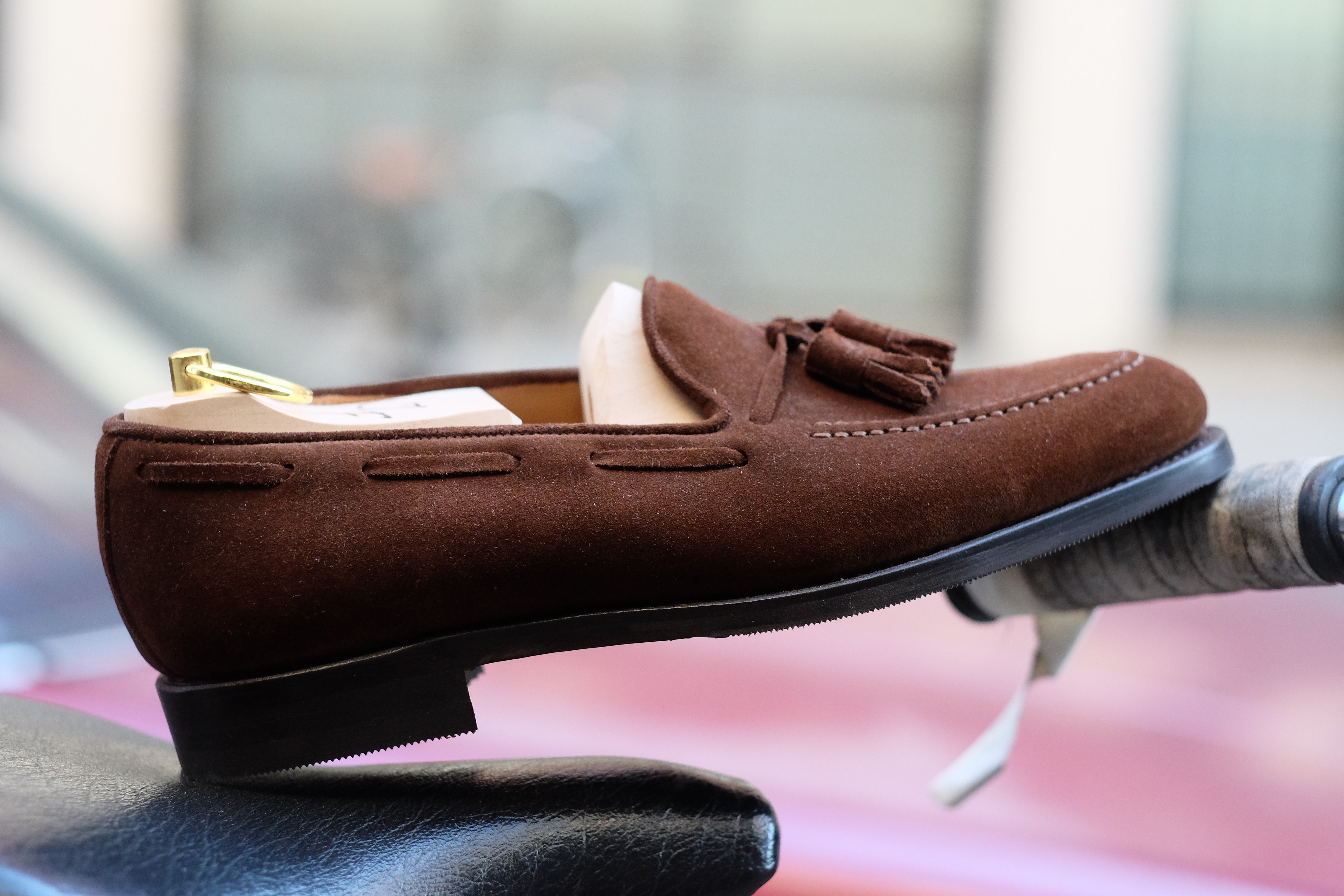 Haller - Tobacco Suede-Tassel Loafers-J.FitzPatrick Footwear