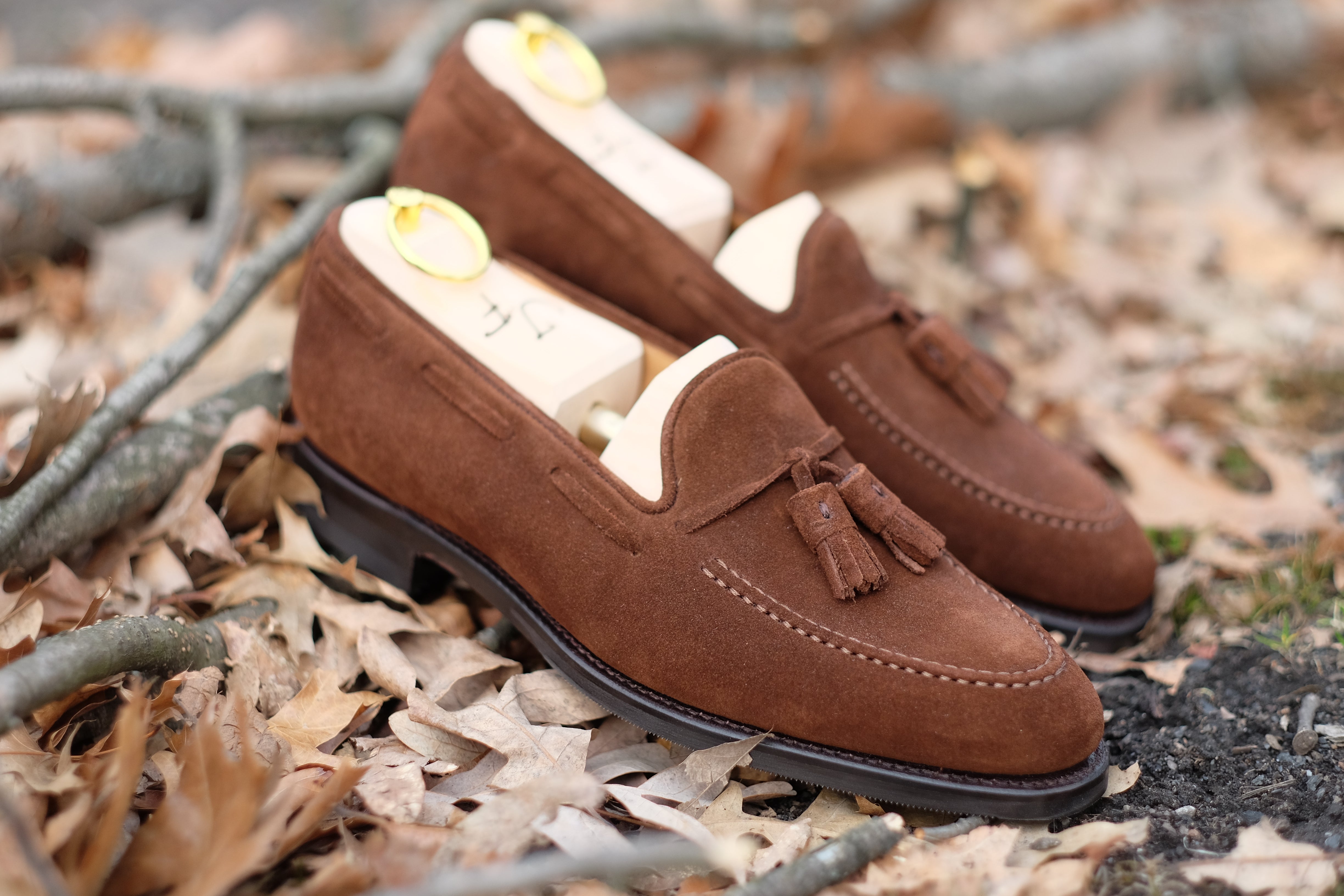 Haller - Tobacco Suede-Tassel Loafers-J.FitzPatrick Footwear