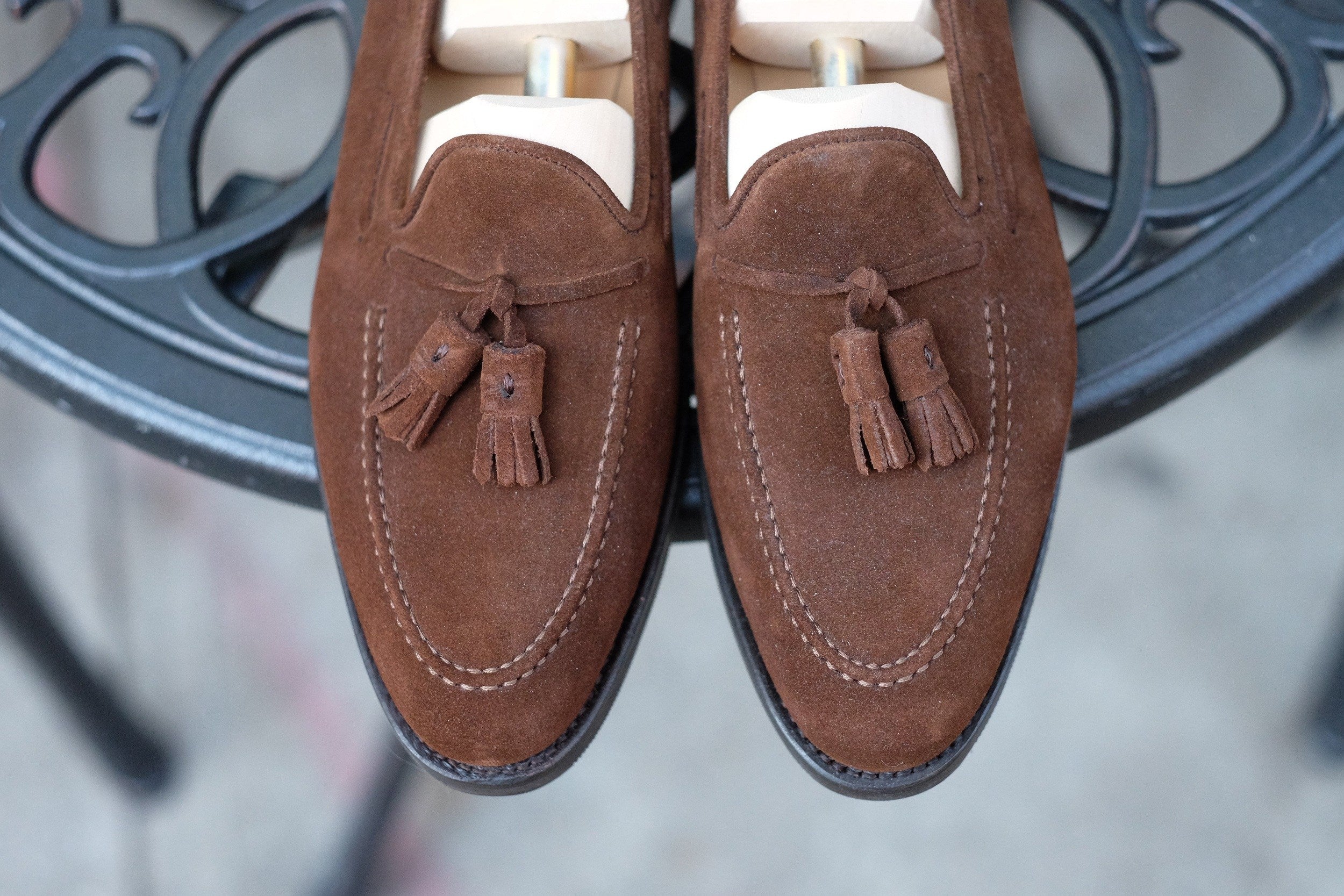 Haller - Tobacco Suede-Tassel Loafers-J.FitzPatrick Footwear
