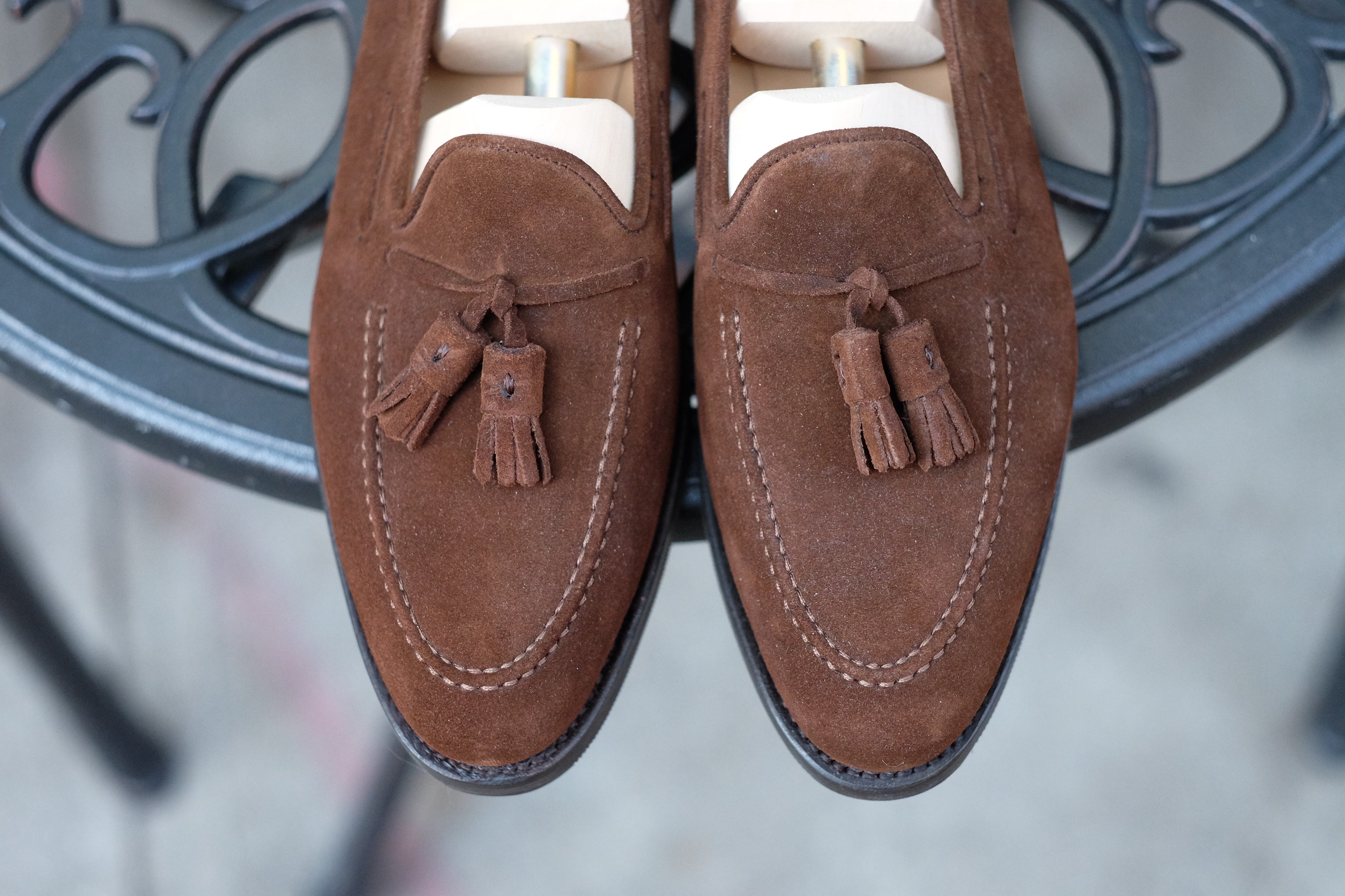 Haller - Tobacco Suede-Tassel Loafers-J.FitzPatrick Footwear
