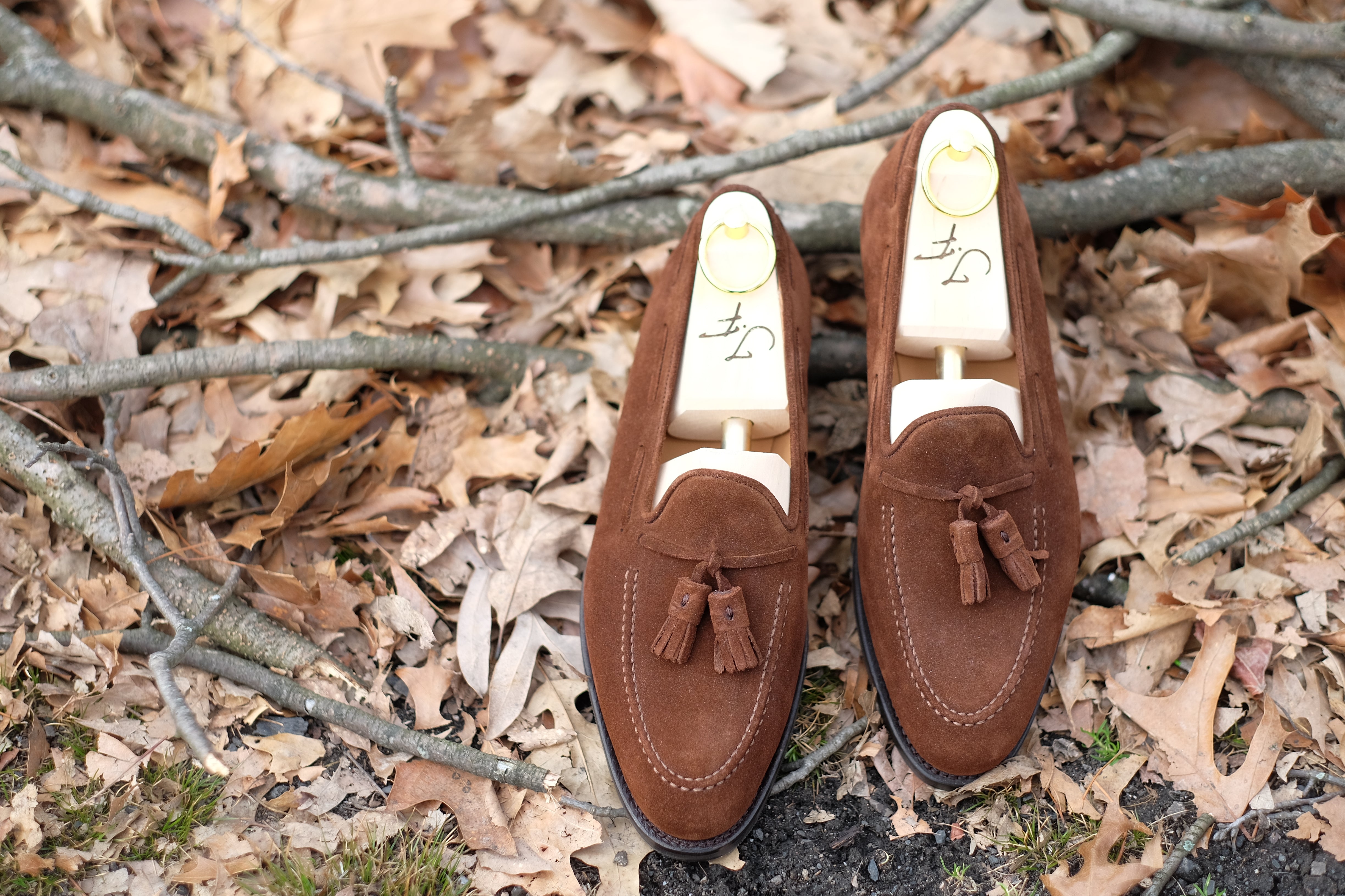 Haller - Tobacco Suede-Tassel Loafers-J.FitzPatrick Footwear