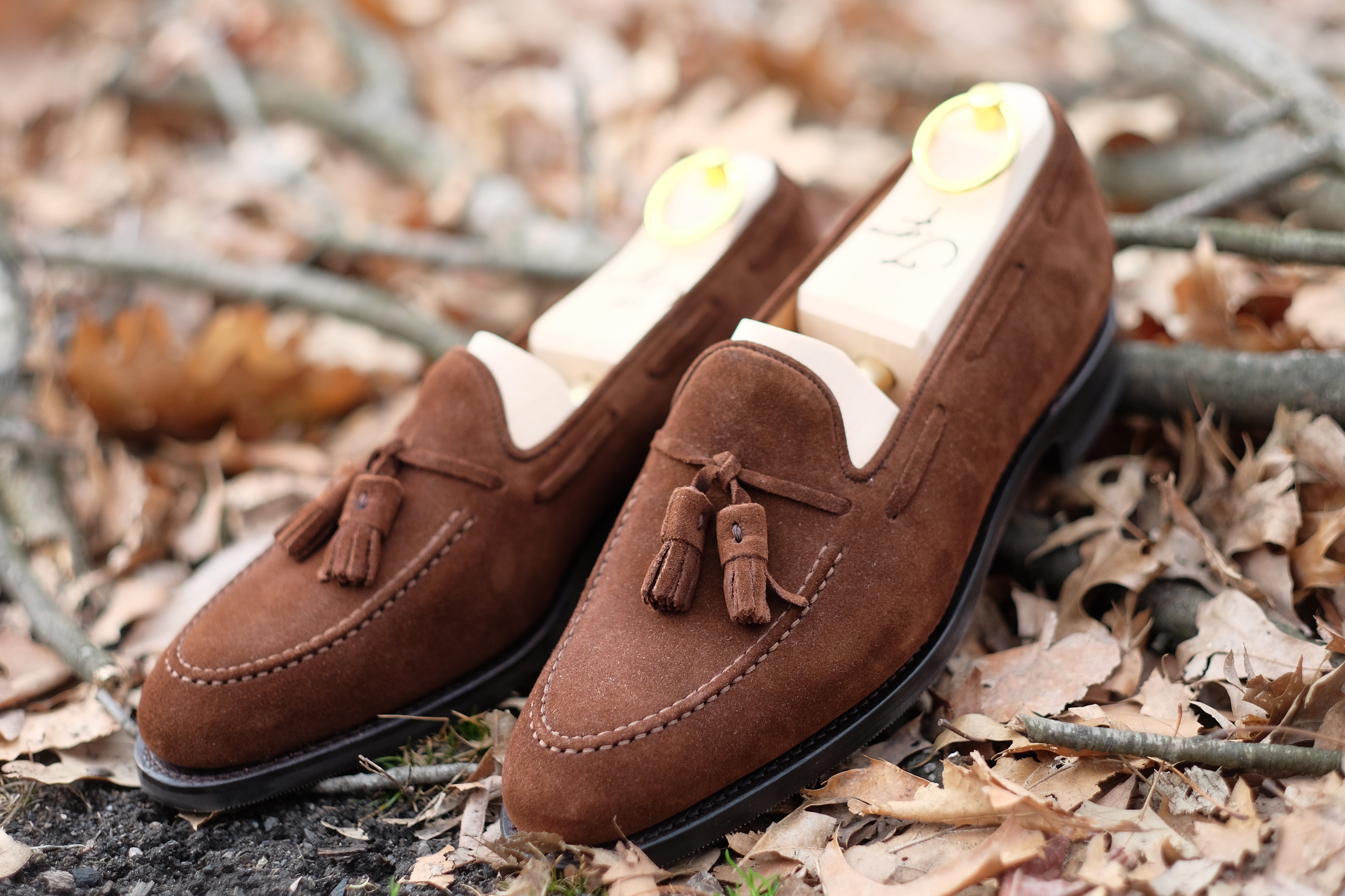 Haller - Tobacco Suede-Tassel Loafers-J.FitzPatrick Footwear