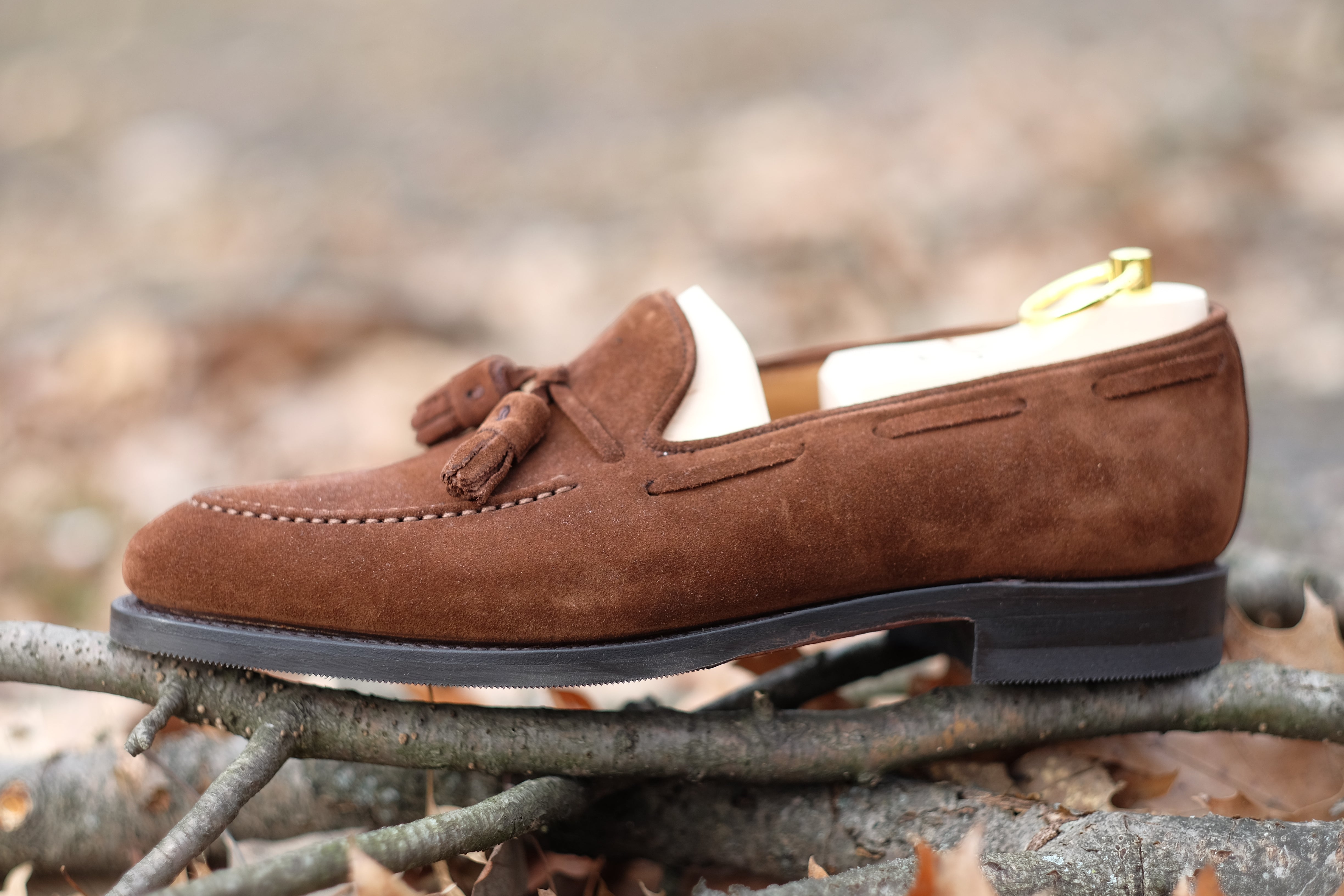 Haller - Tobacco Suede-Tassel Loafers-J.FitzPatrick Footwear