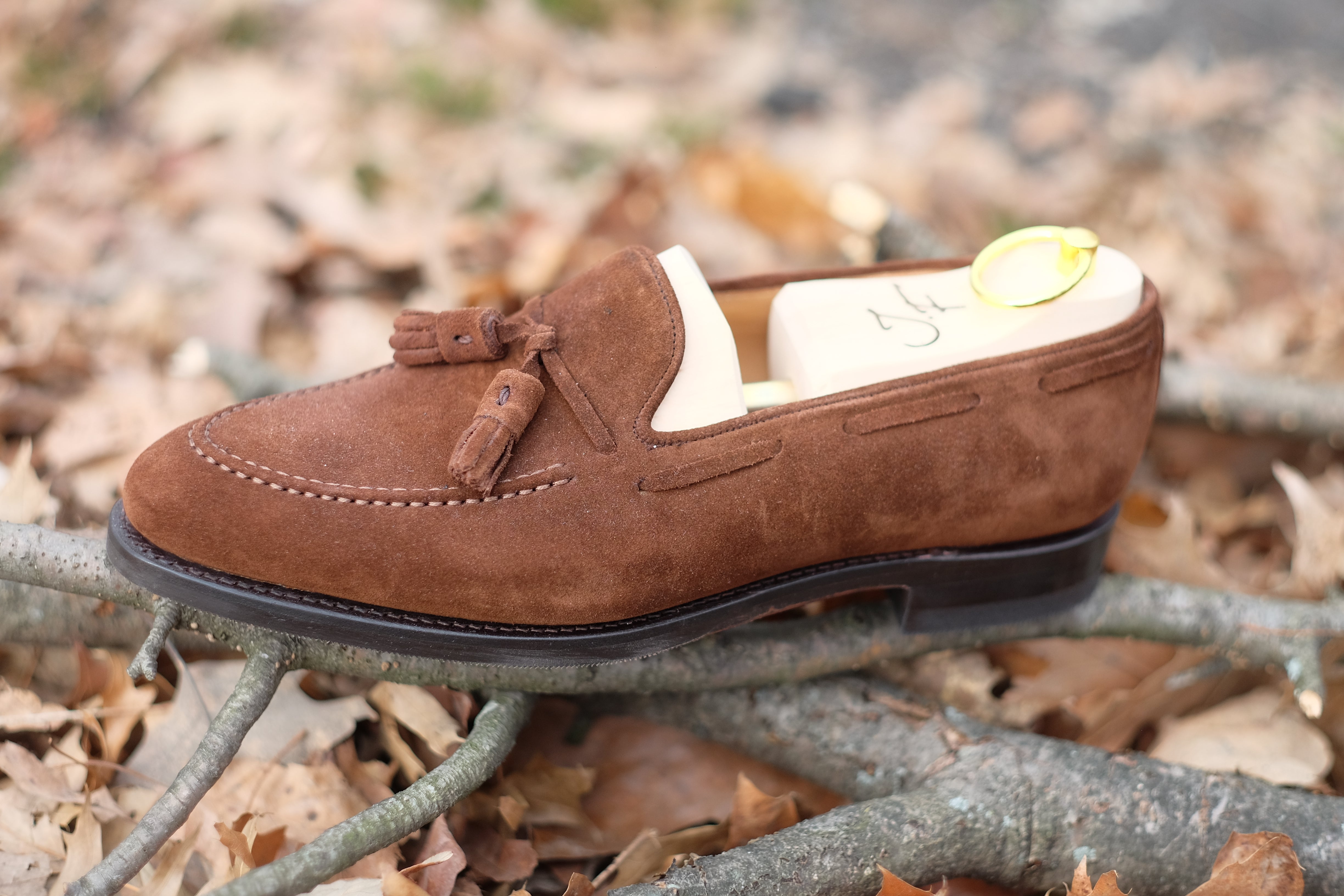 Haller - Tobacco Suede-Tassel Loafers-J.FitzPatrick Footwear