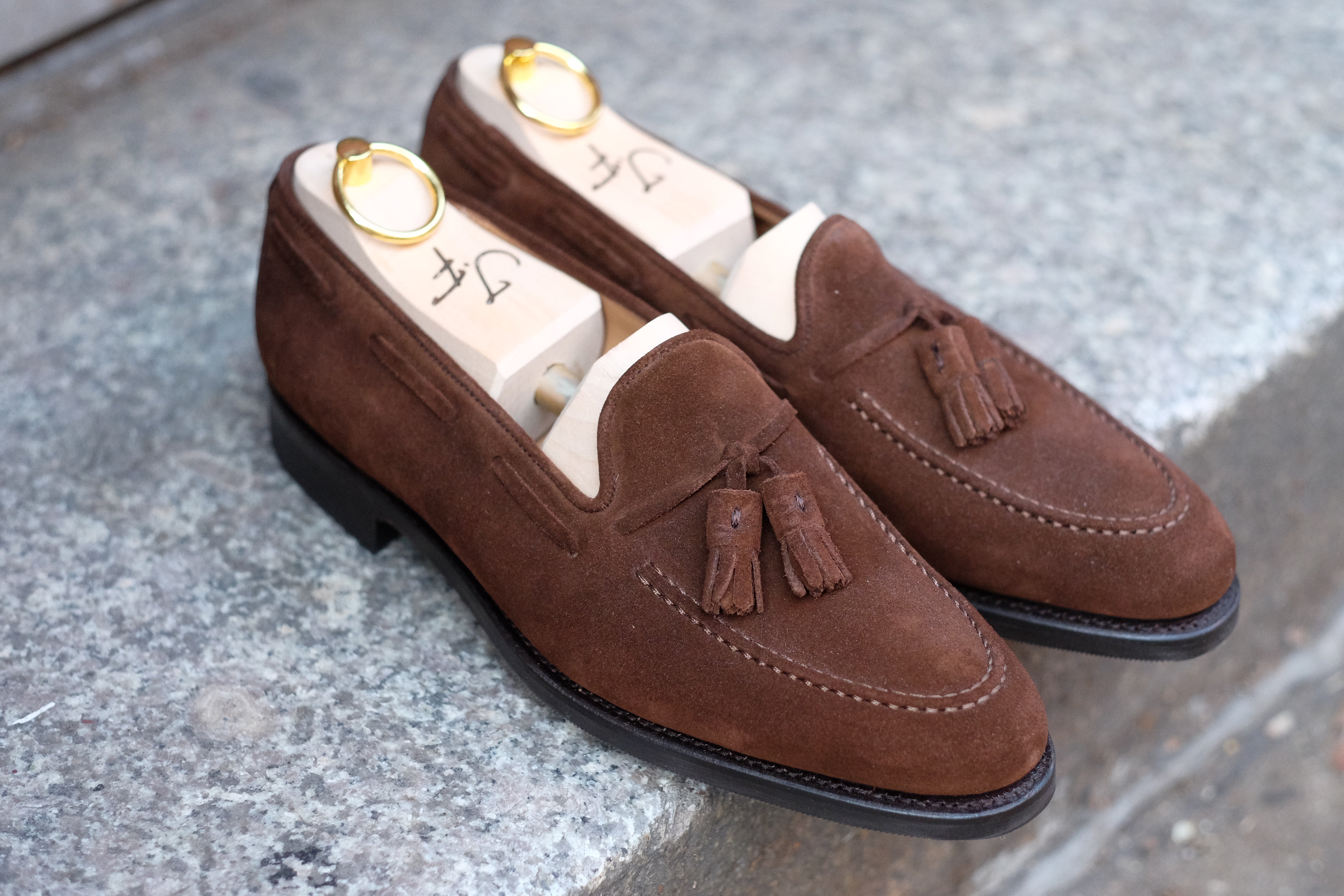 Haller - Tobacco Suede-Tassel Loafers-J.FitzPatrick Footwear