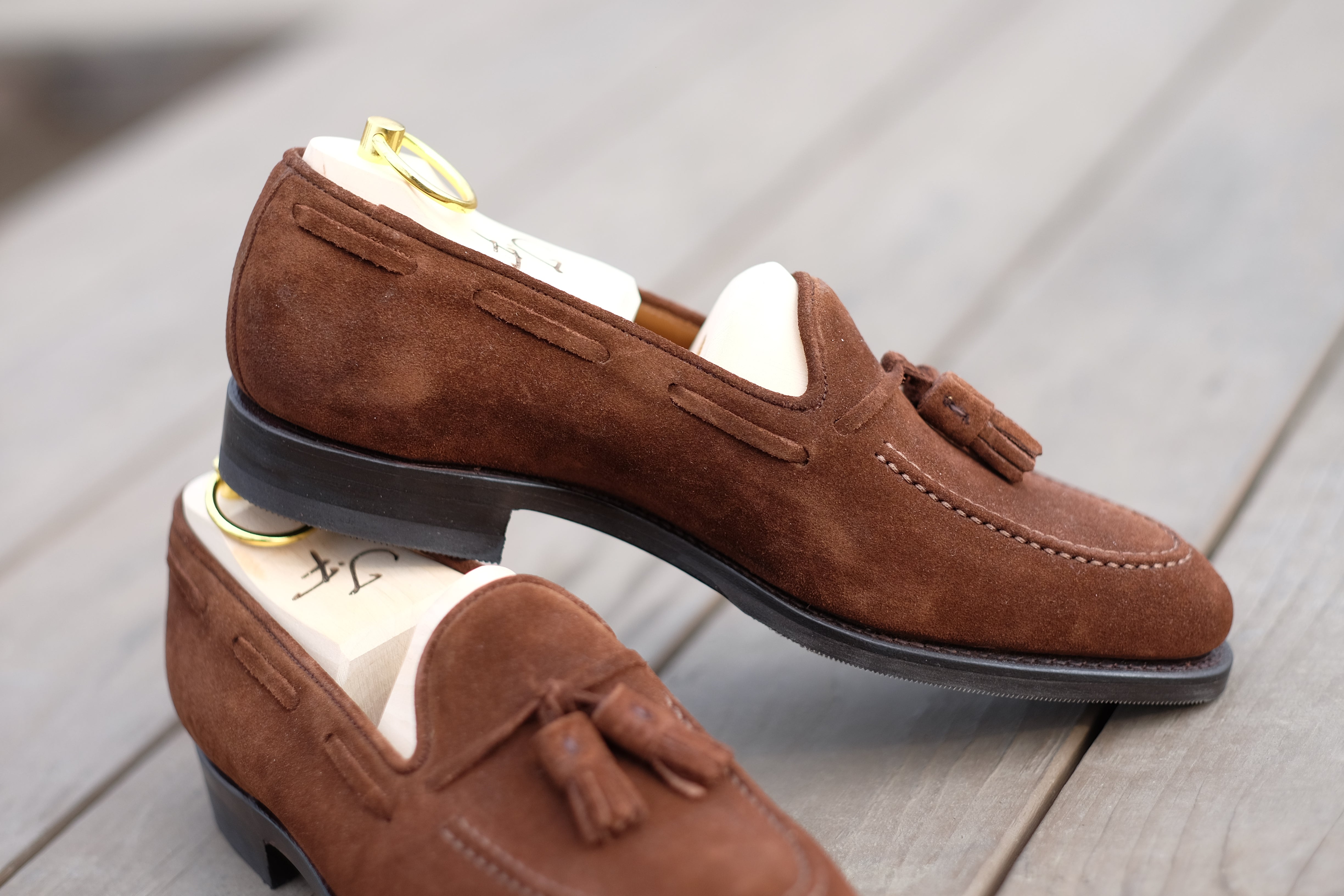 Haller - Tobacco Suede-Tassel Loafers-J.FitzPatrick Footwear