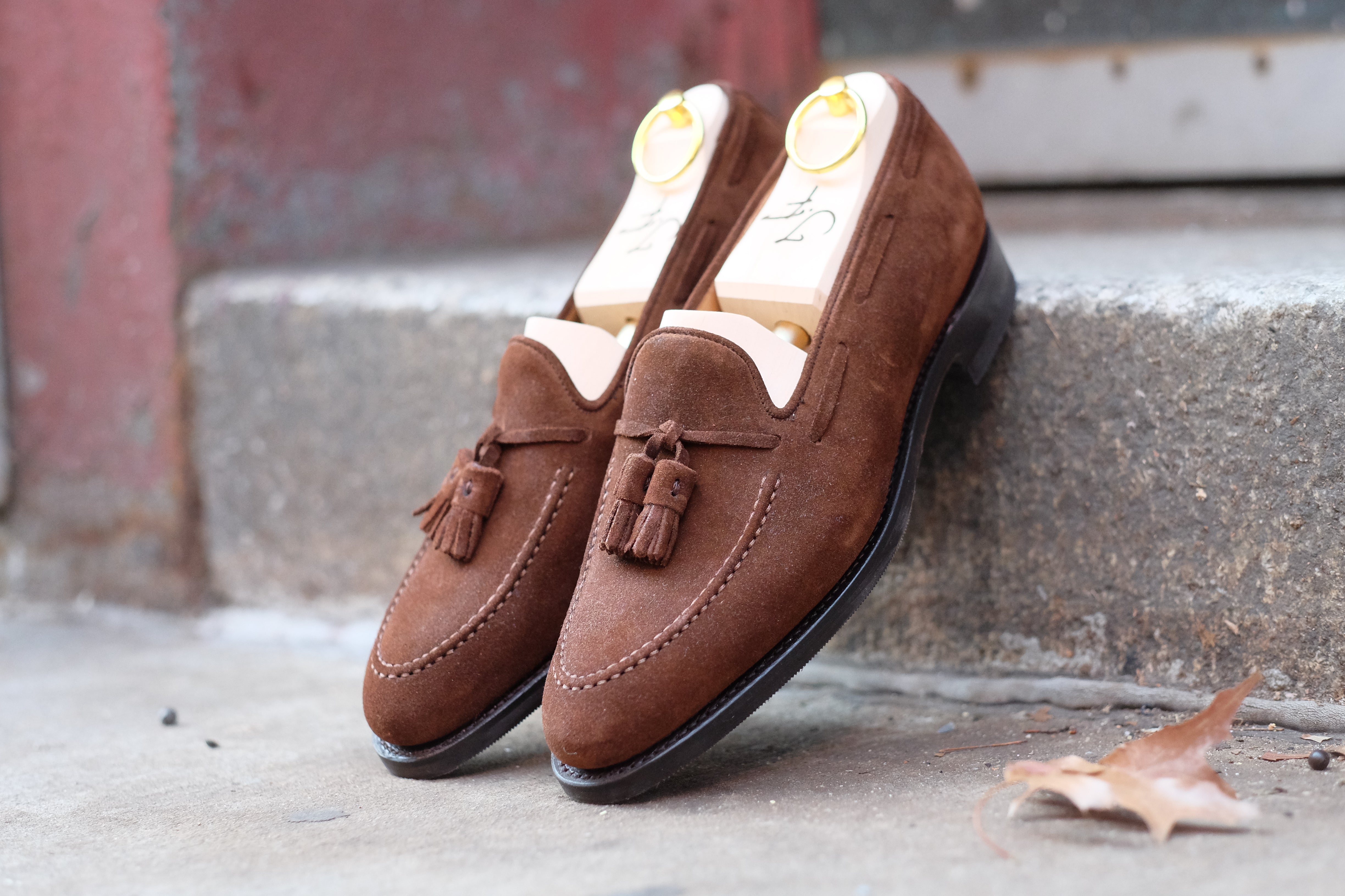 Haller - Tobacco Suede-Tassel Loafers-J.FitzPatrick Footwear