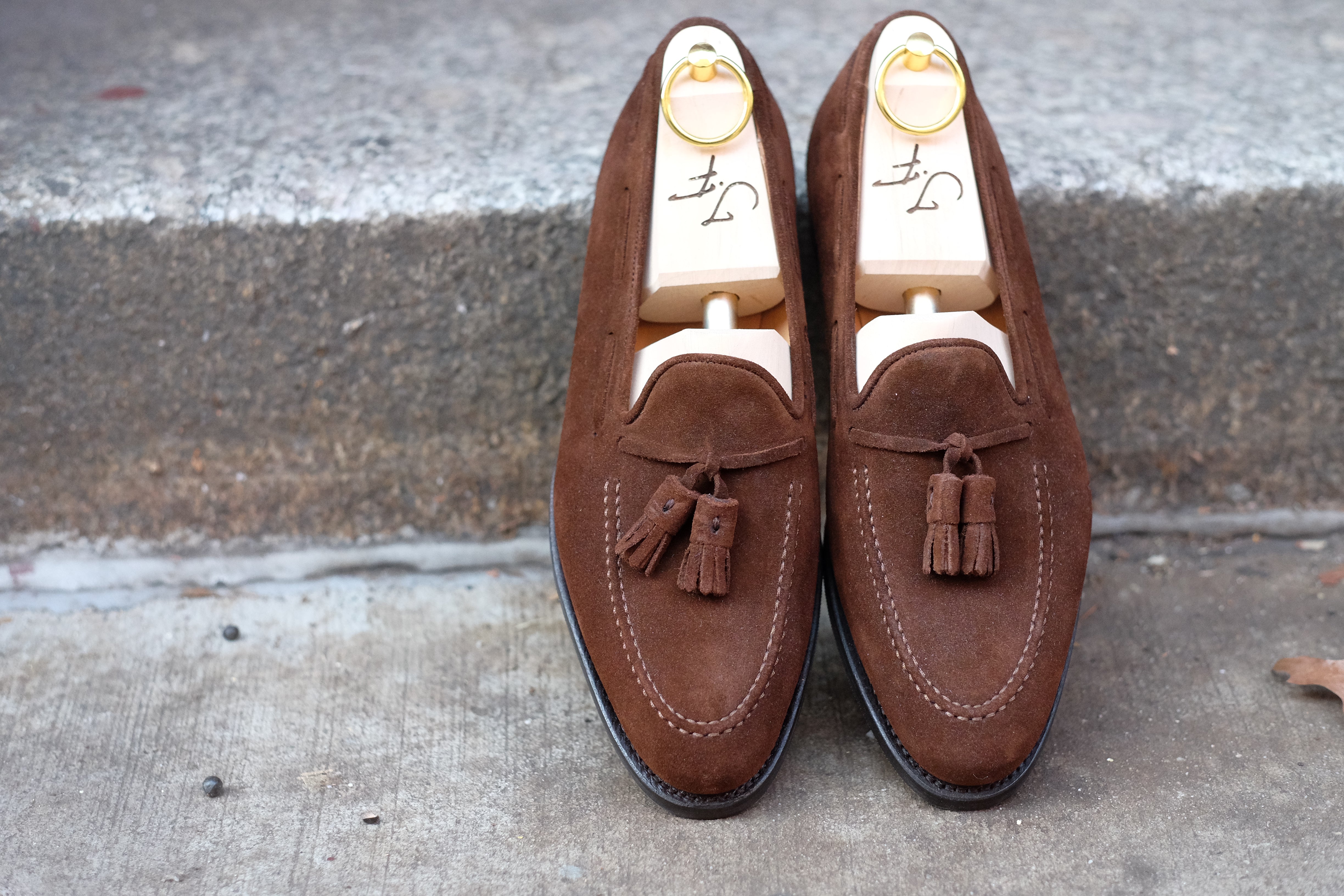 Haller - Tobacco Suede-Tassel Loafers-J.FitzPatrick Footwear