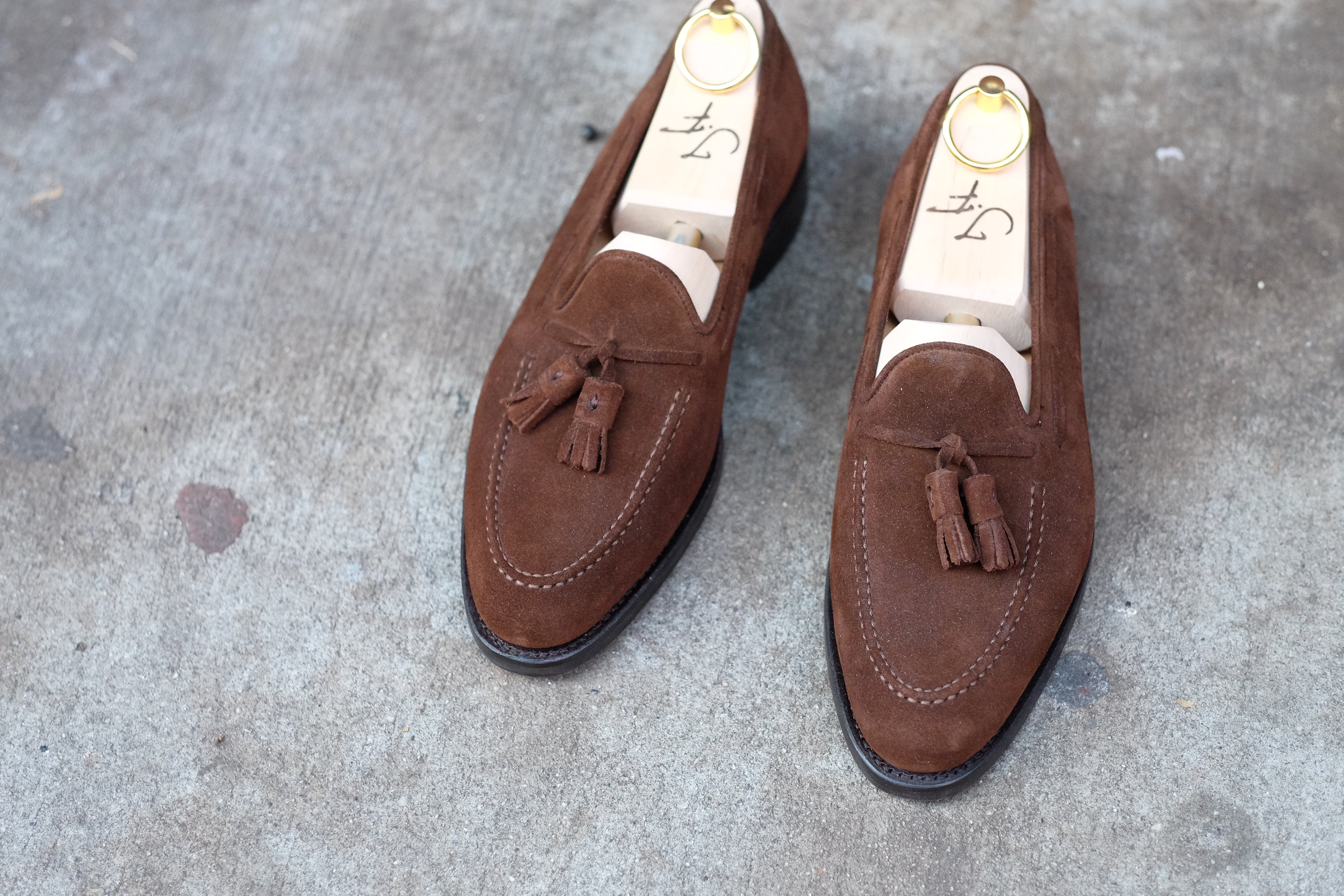 Haller - Tobacco Suede-Tassel Loafers-J.FitzPatrick Footwear
