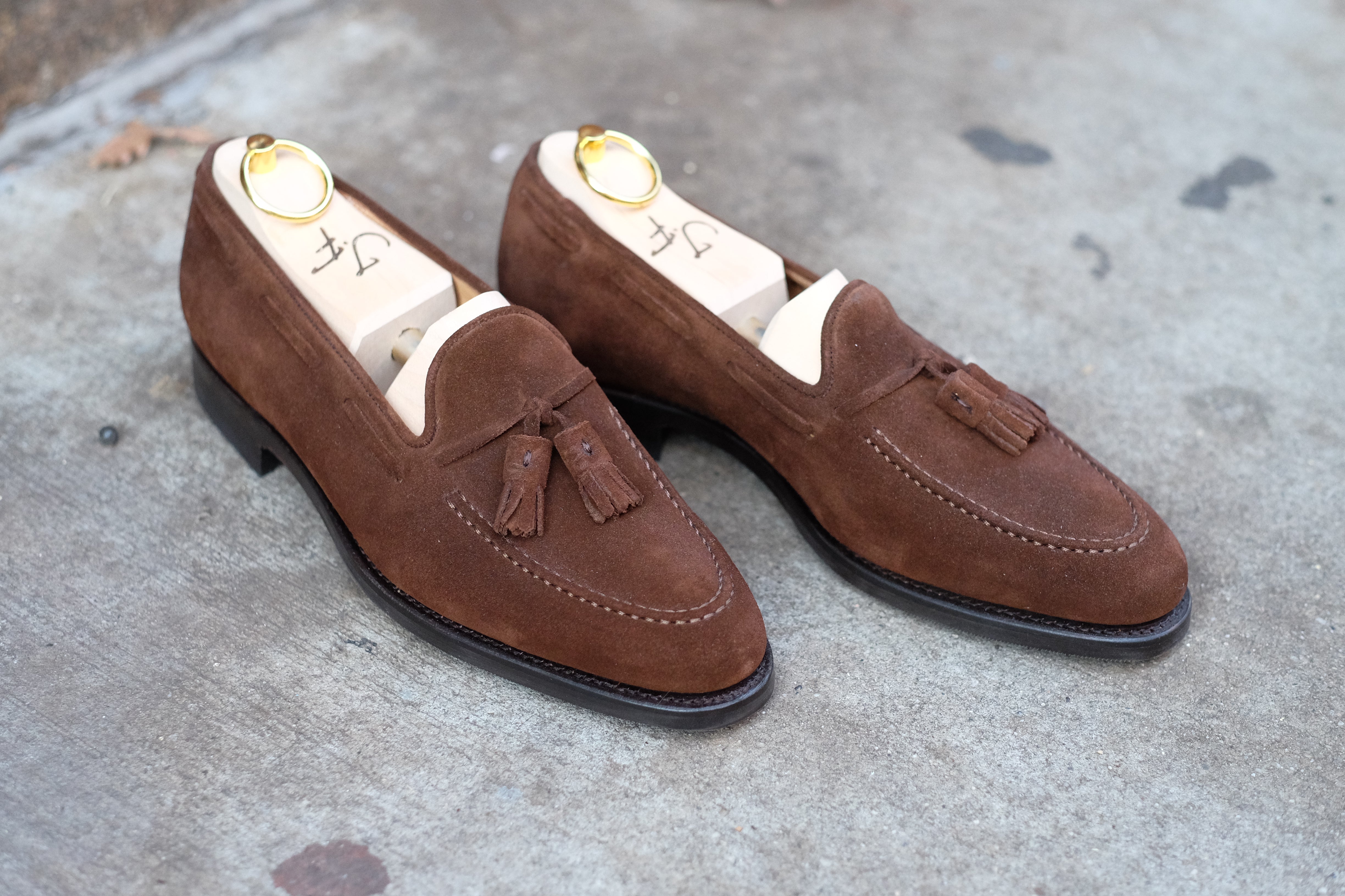 Haller - Tobacco Suede-Tassel Loafers-J.FitzPatrick Footwear
