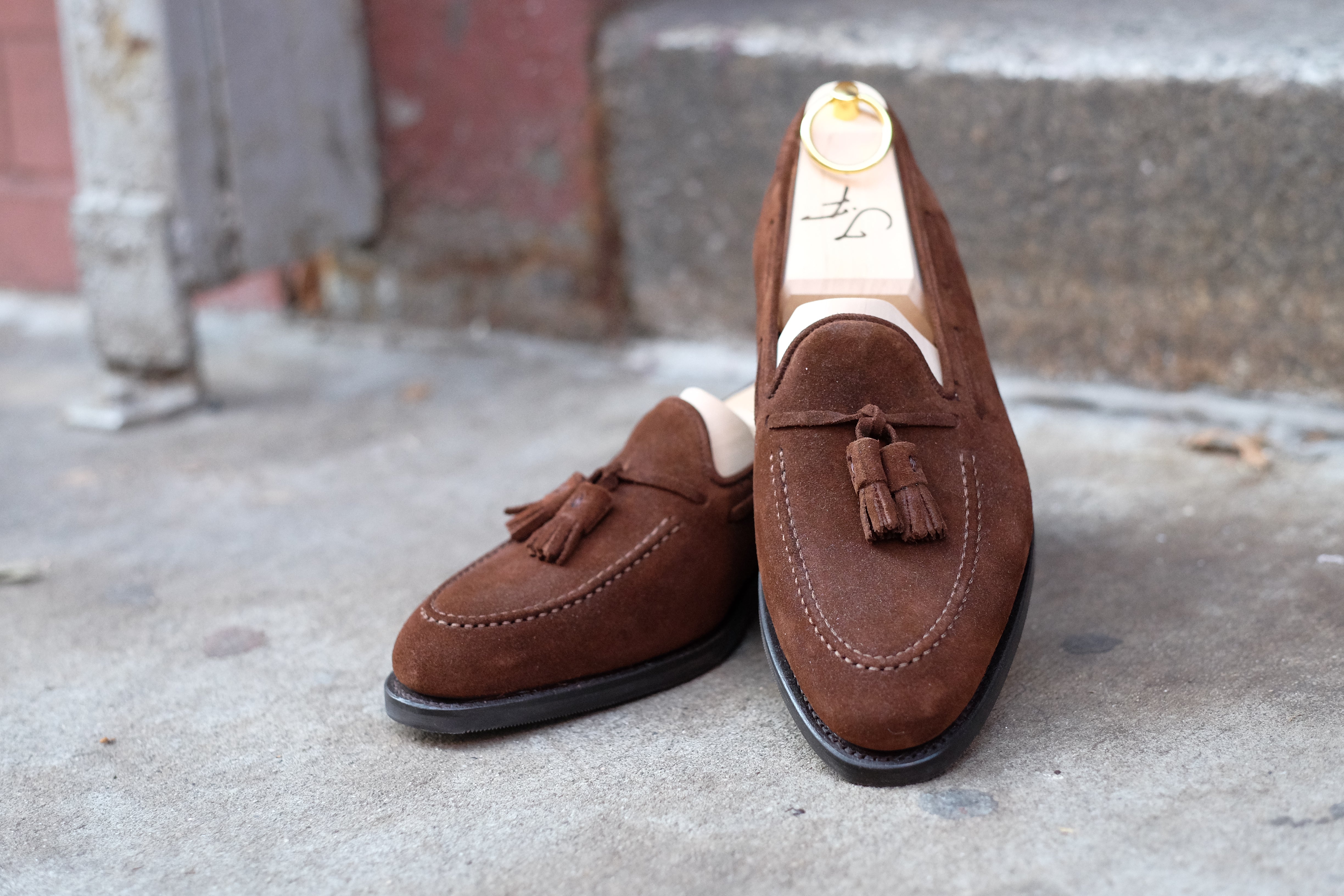 Haller - Tobacco Suede-Tassel Loafers-J.FitzPatrick Footwear