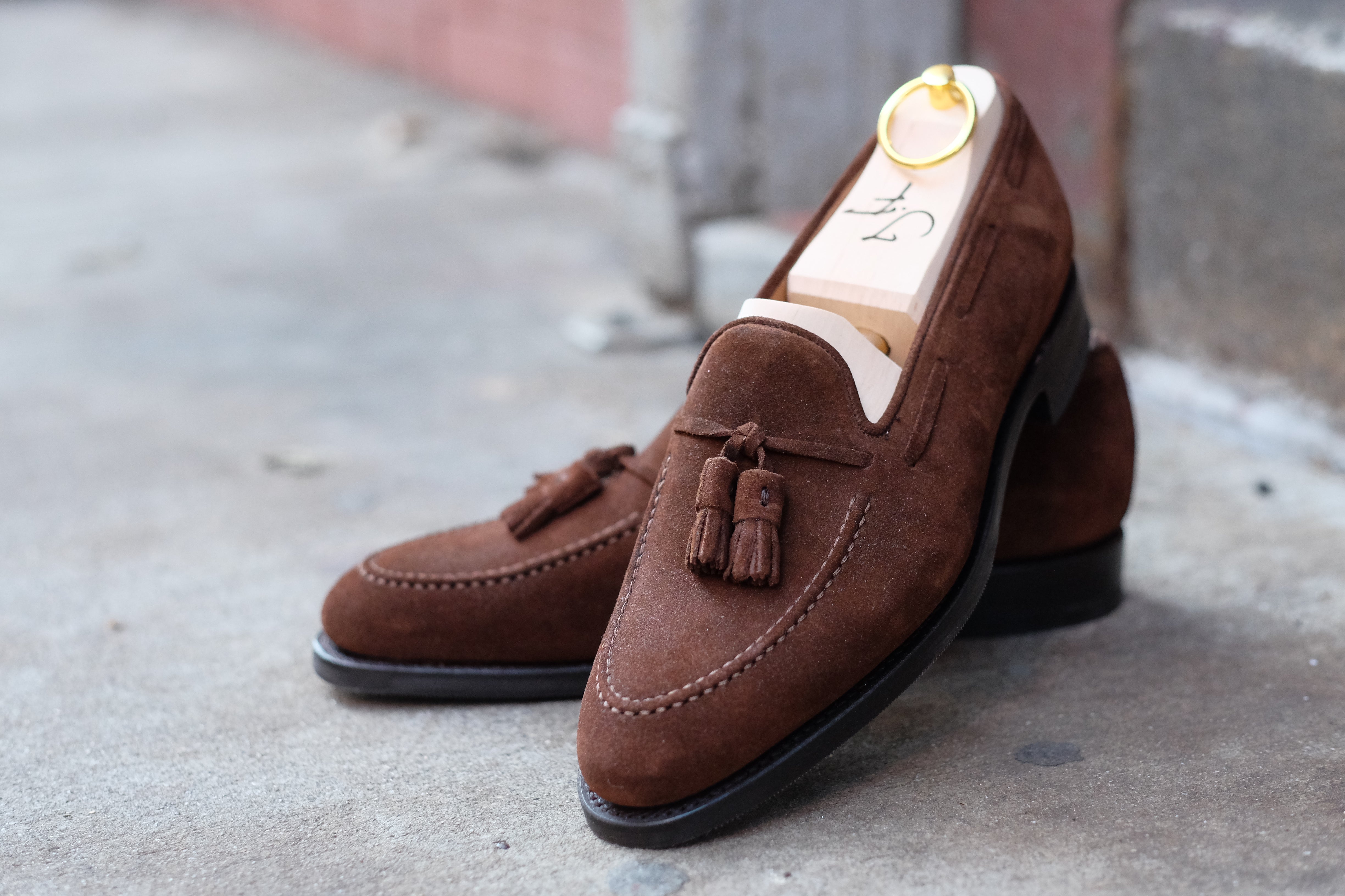 Haller - Tobacco Suede-Tassel Loafers-J.FitzPatrick Footwear