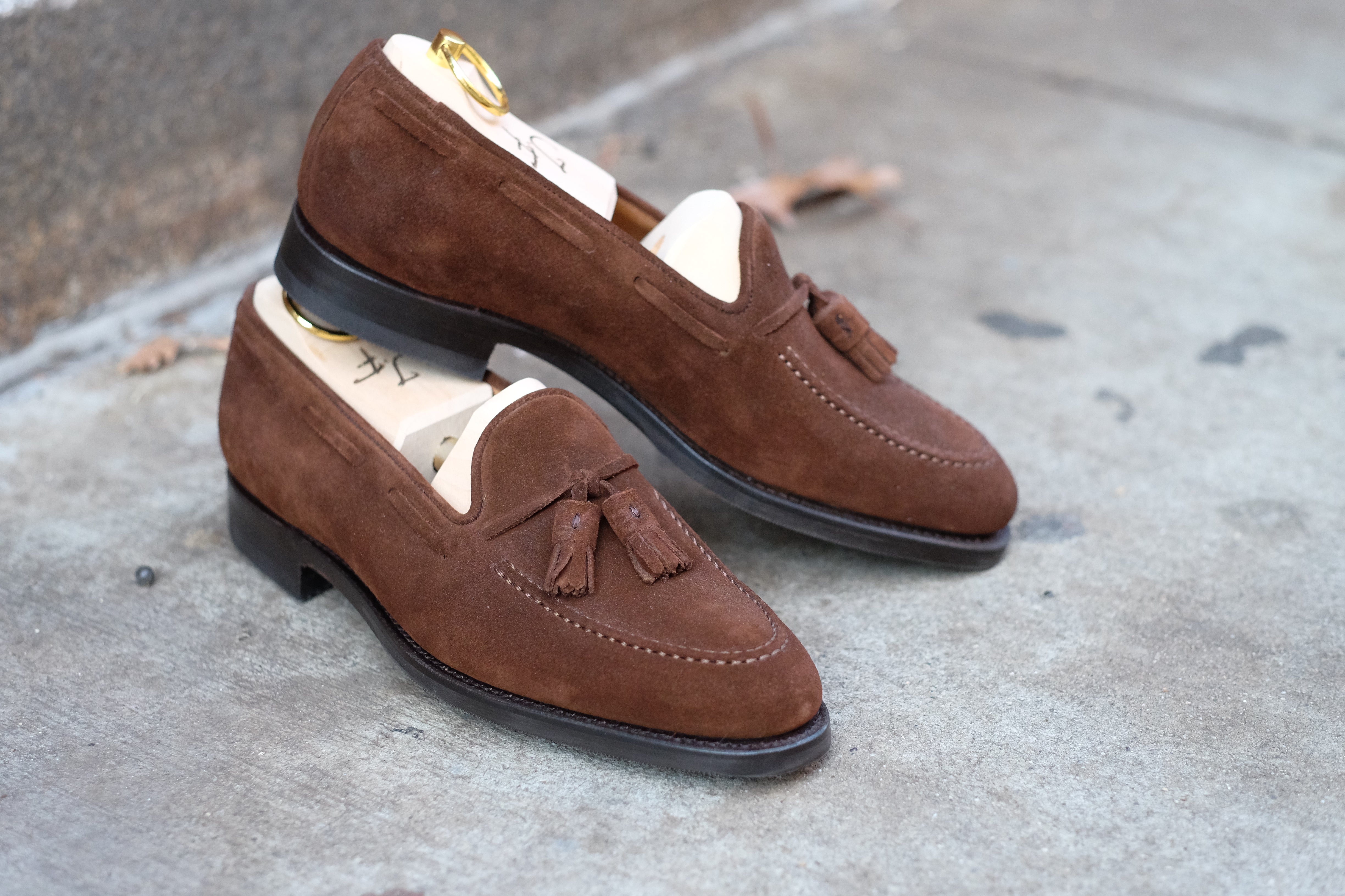 Haller - Tobacco Suede-Tassel Loafers-J.FitzPatrick Footwear
