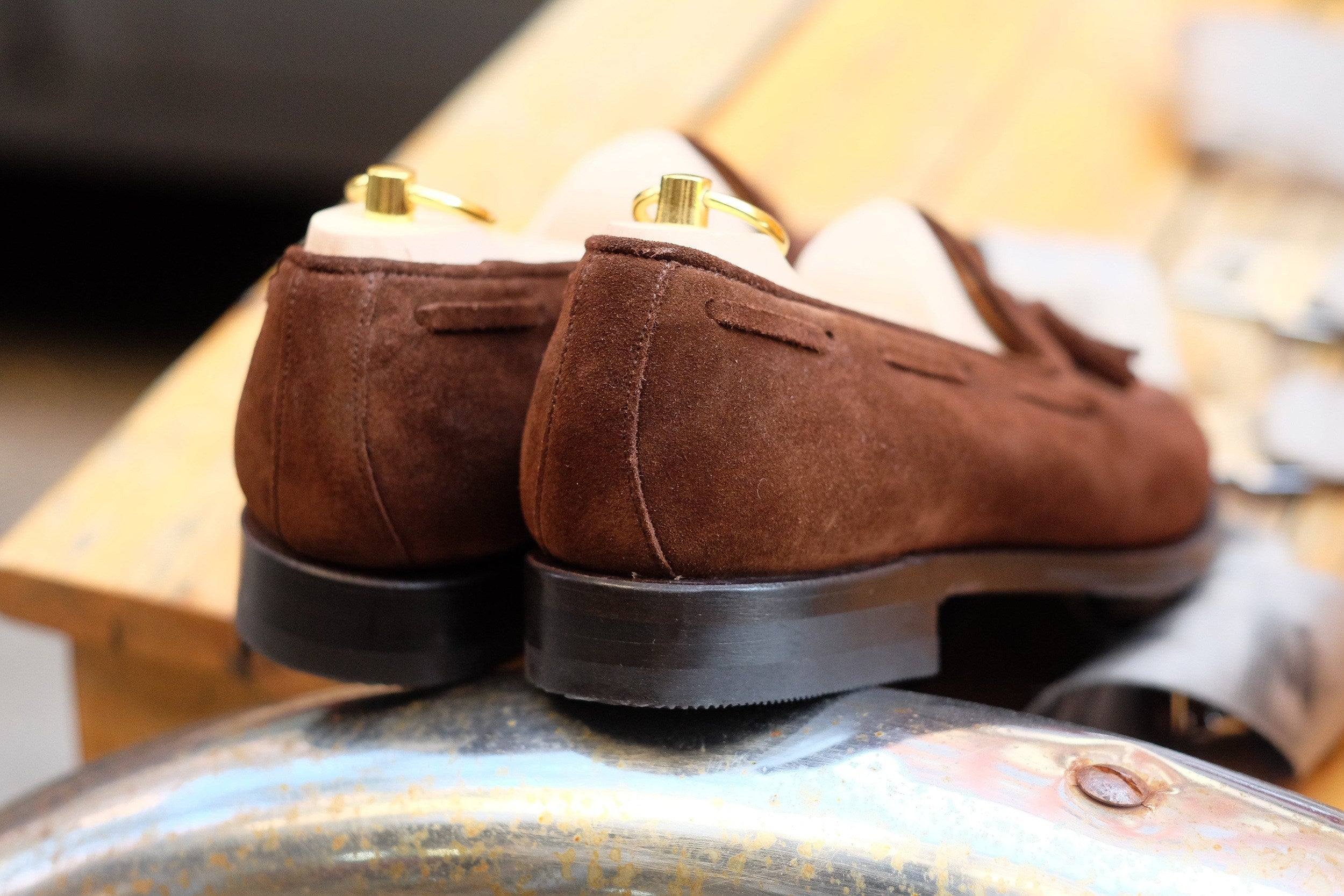 Haller - Tobacco Suede-Tassel Loafers-J.FitzPatrick Footwear