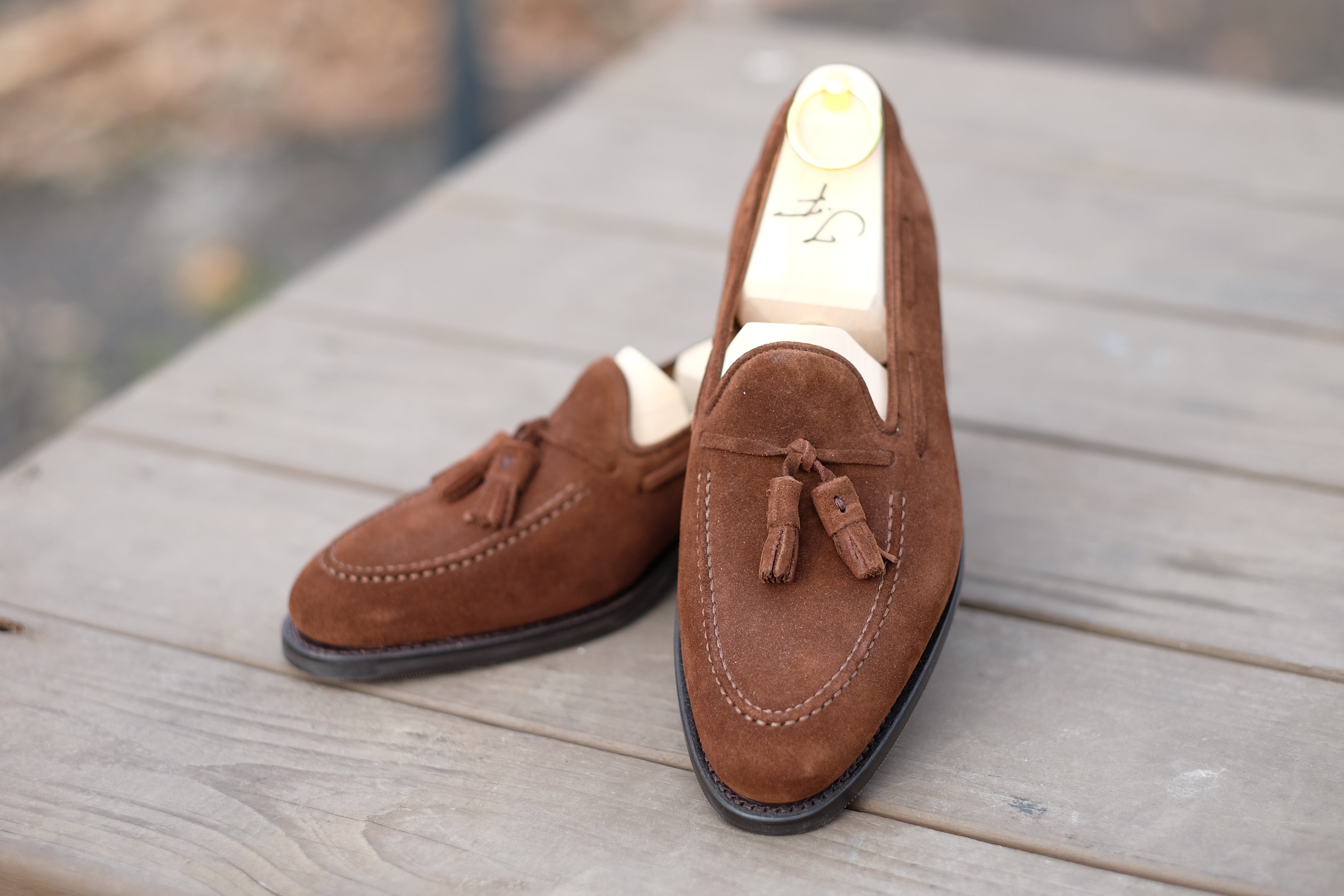 Haller - Tobacco Suede-Tassel Loafers-J.FitzPatrick Footwear