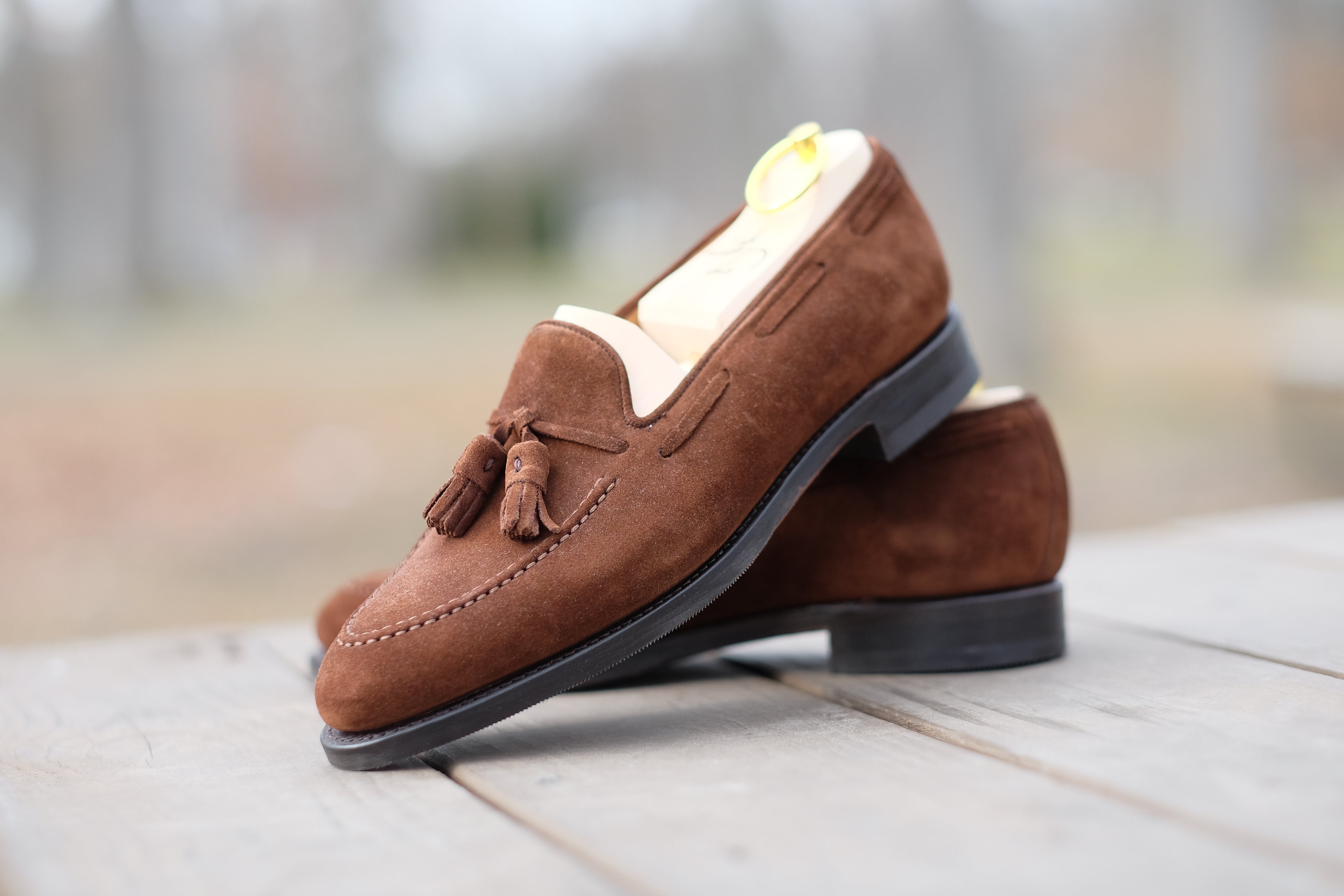 Haller - Tobacco Suede-Tassel Loafers-J.FitzPatrick Footwear